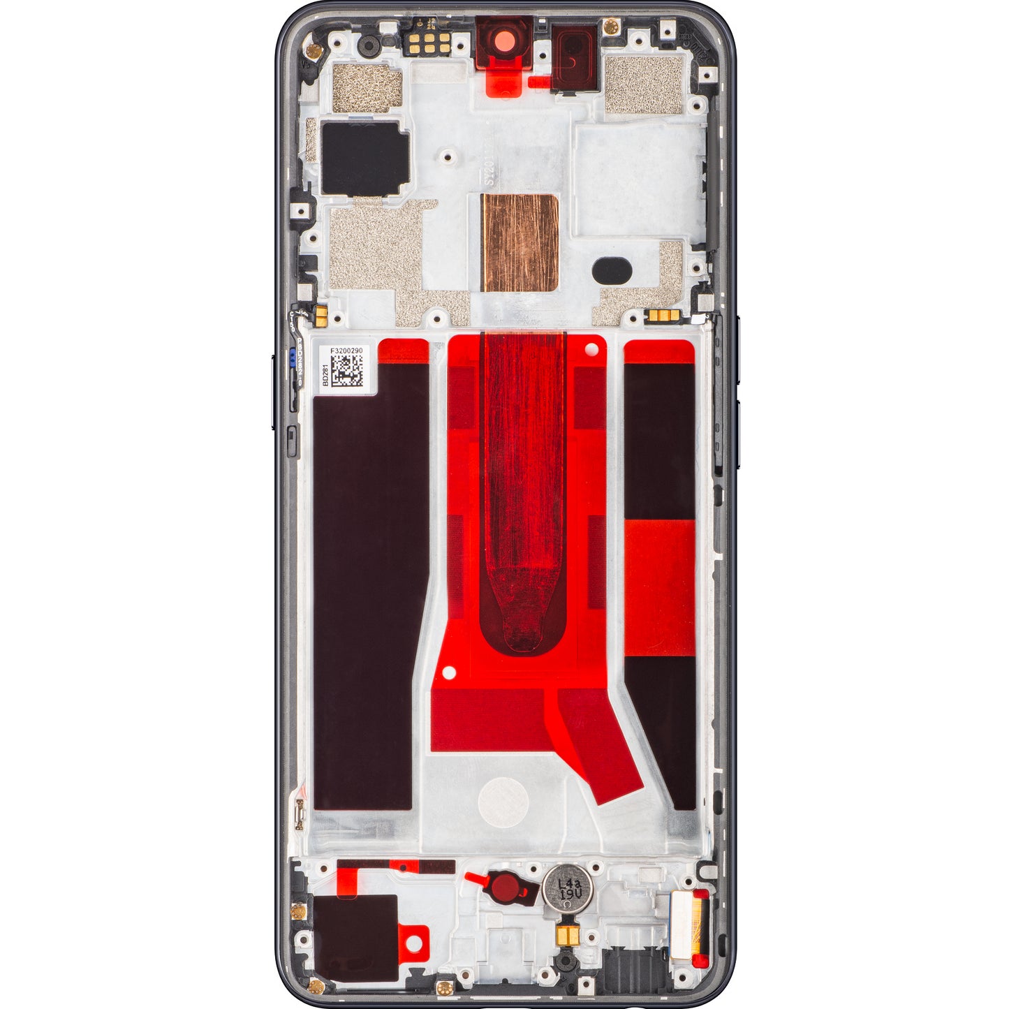 Näyttö kosketusnäytöllä Oppo Reno3 5G / Find X2 Lite, kehyksellä, Moonlight Black, Service Pack 4903624