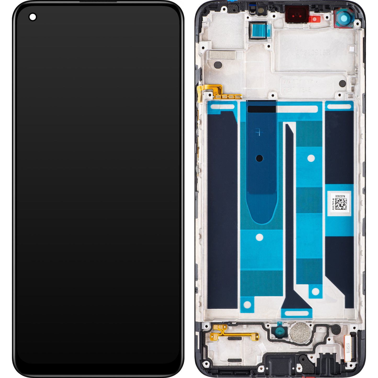 Realme 8 Pro kosketusnäyttö Realme 8 Pro, kehyksellä, musta, huoltopaketti 4130052