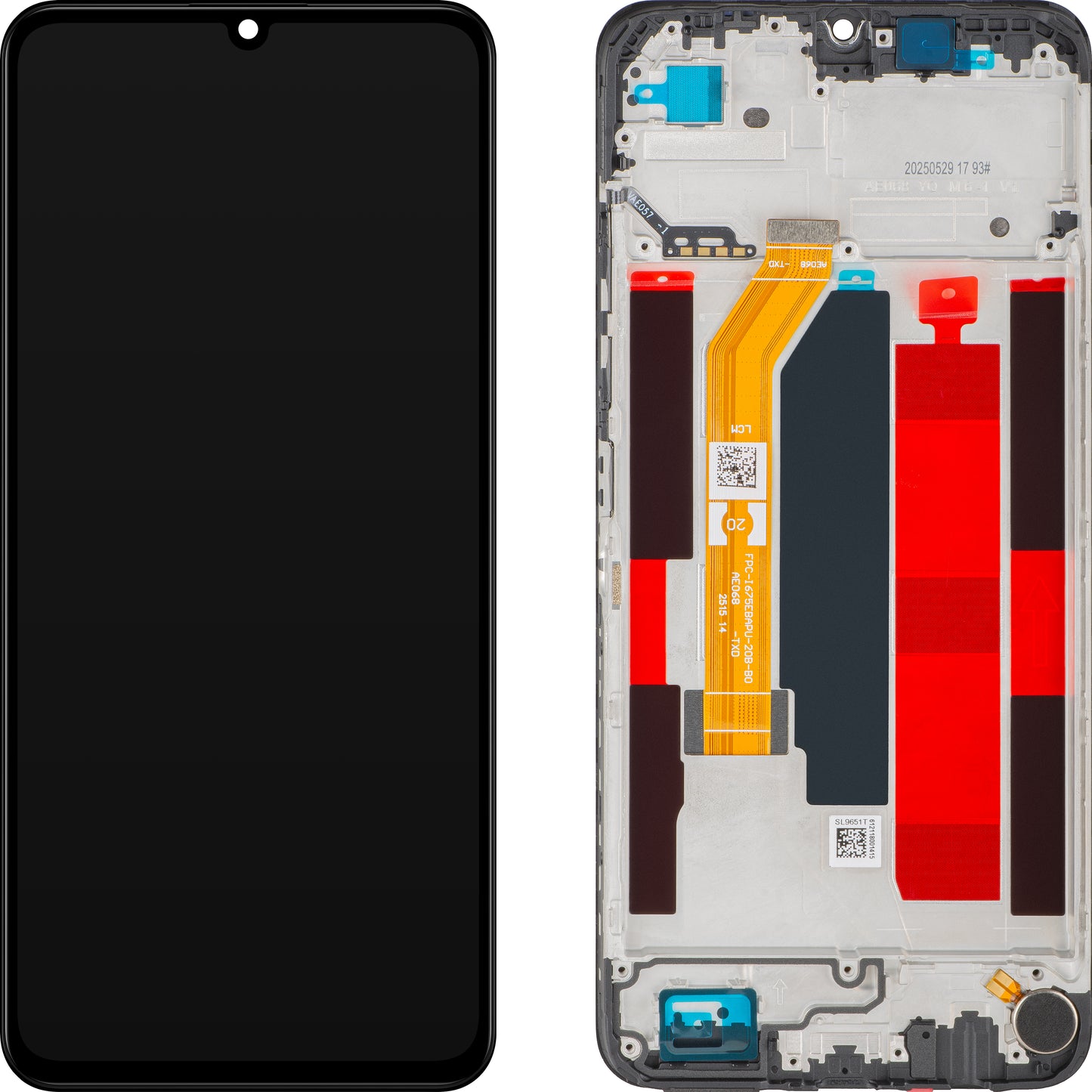 Realme Note 70T -näyttö kosketusnäytöllä, kehyksellä, musta (Obsidian Black), Service Pack 621029000609