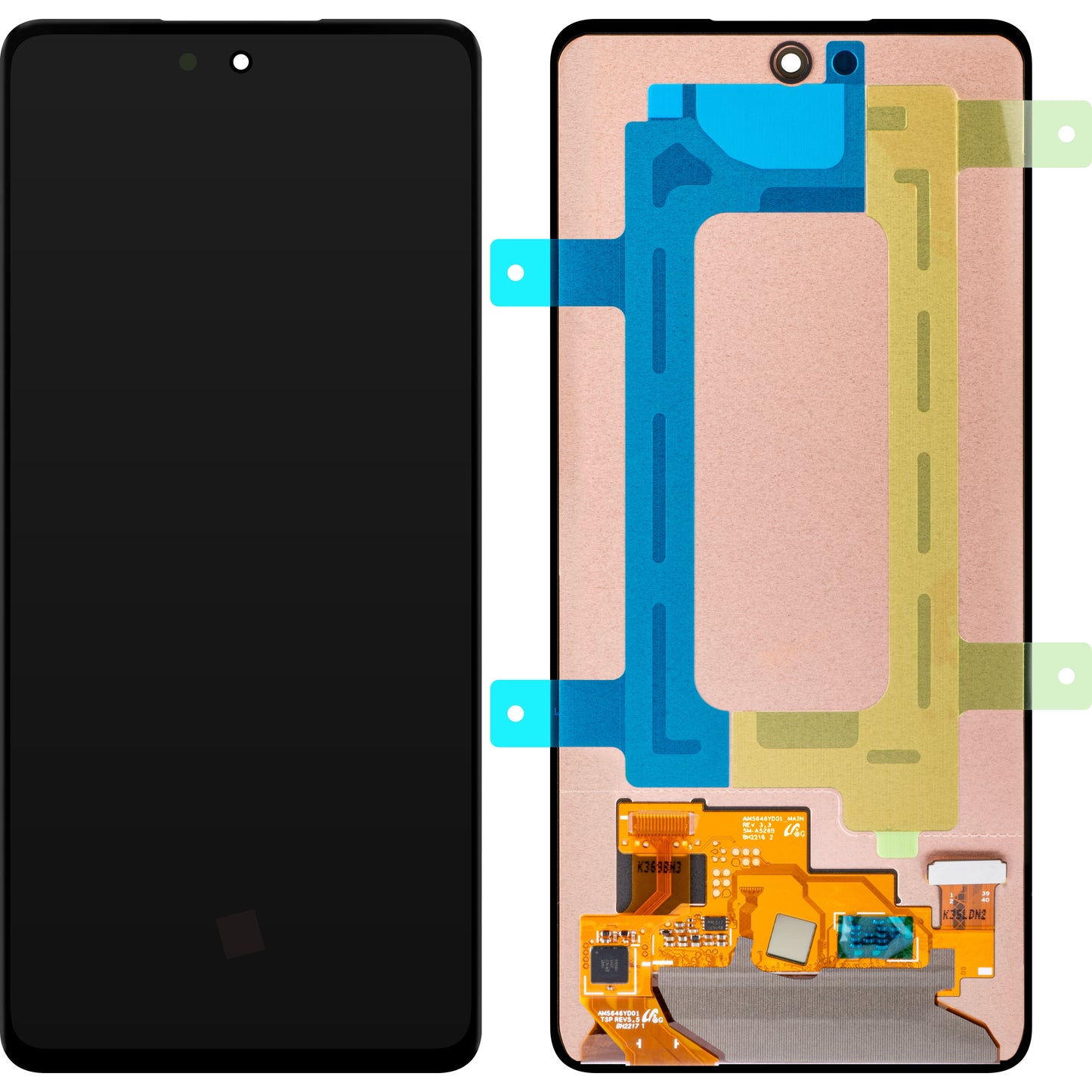 Kosketusnäyttö Samsung Galaxy Galaxy A52s 5G A528 / A52 5G A526 / A52 A525, huoltopaketti GH96-14303A