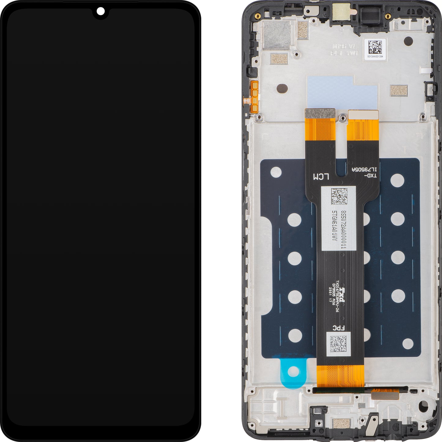 Samsung Galaxy A07 kosketusnäyttö, kehys mukana, musta, Service Pack GH81-28713A