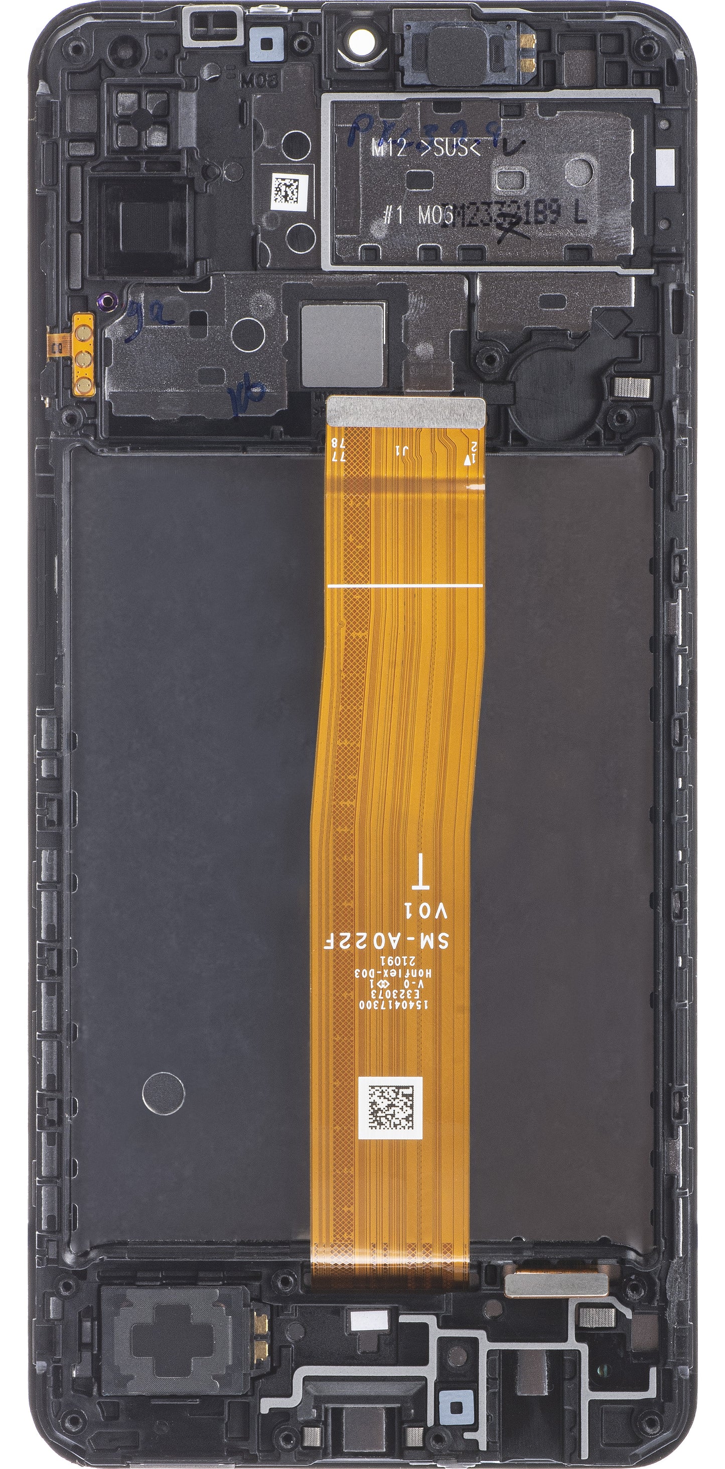 Samsung Galaxy M12 M127 kosketusnäyttö, kehys, musta, vaihto GH82-25042A