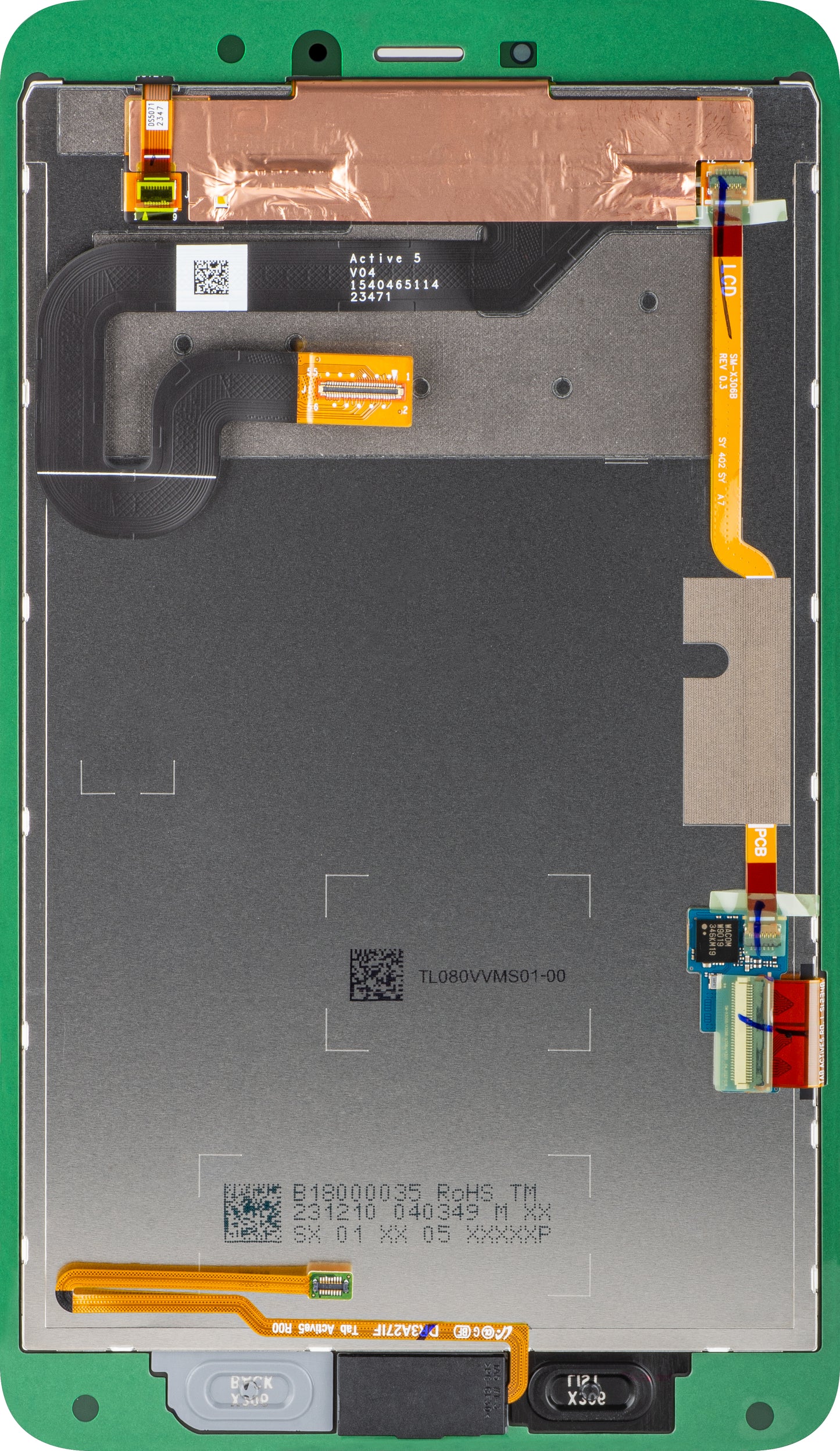 Samsung Galaxy Tab Active5 -näyttö kosketusnäytöllä, Service Pack GH82-33847A