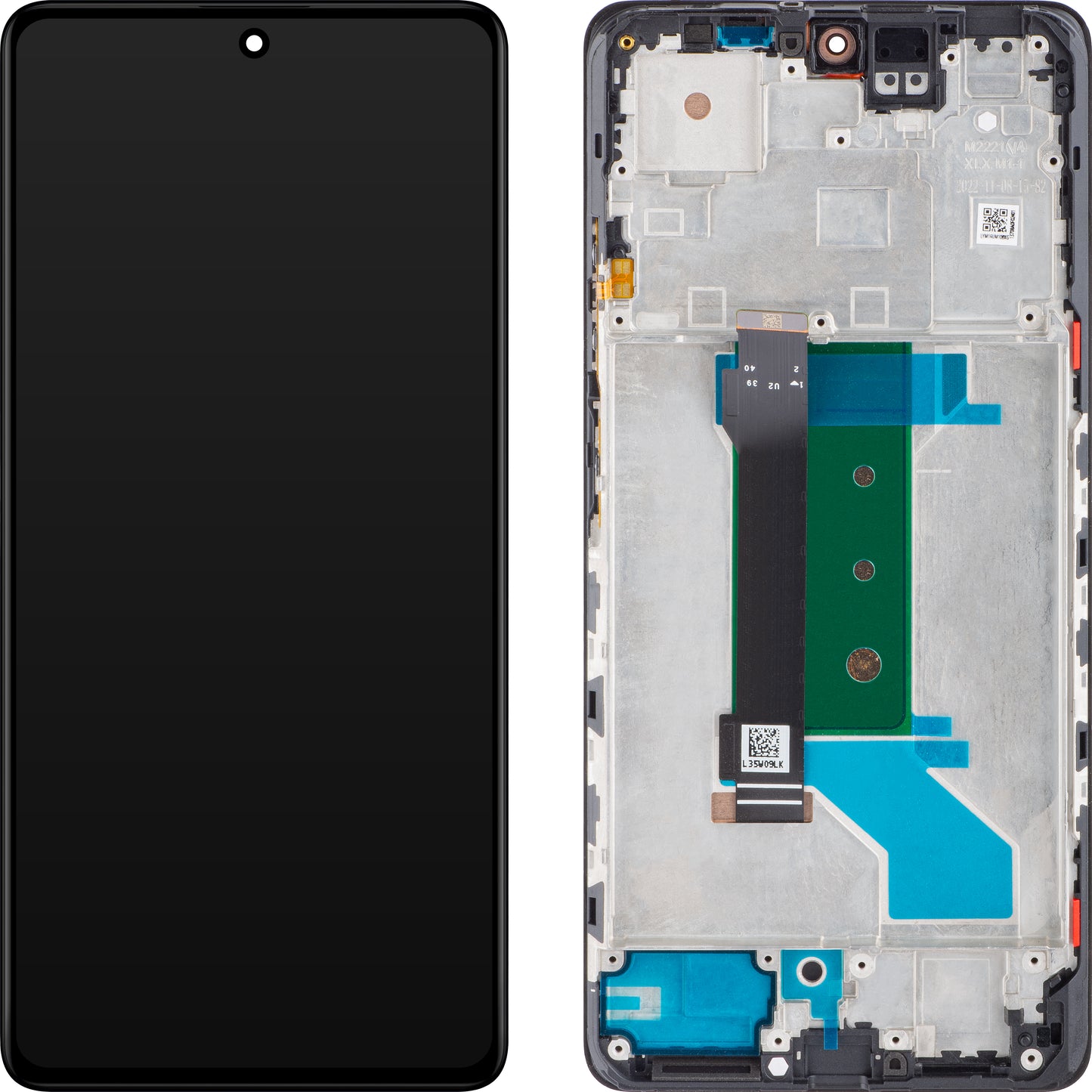 Näyttö kosketusnäytöllä Xiaomi Redmi Note 12 Pro+, kehyksellä, Musta (Obsidian Black), Service Pack 560001M16U00