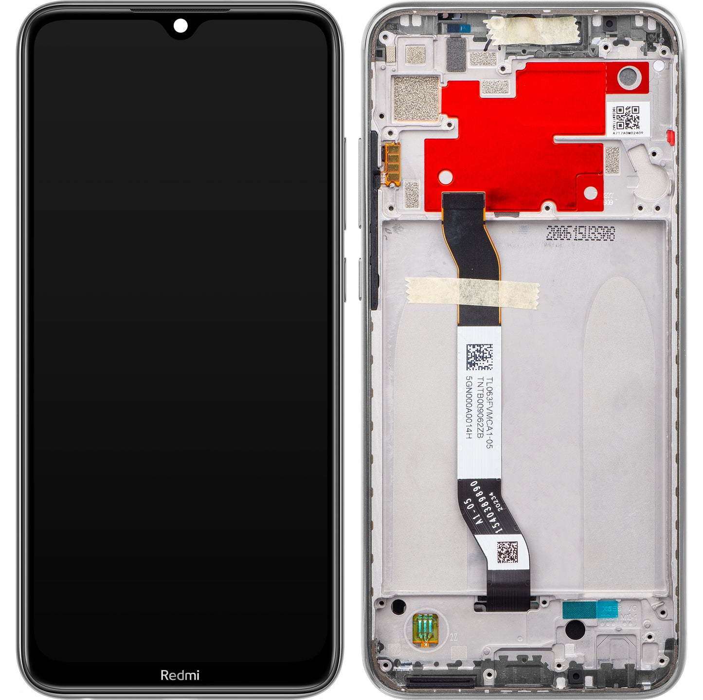 Xiaomi Redmi Note 8T kosketusnäyttö, kehyksellä, hopea (kuunvalonvalkoinen), huoltopaketti 5600020C3X00