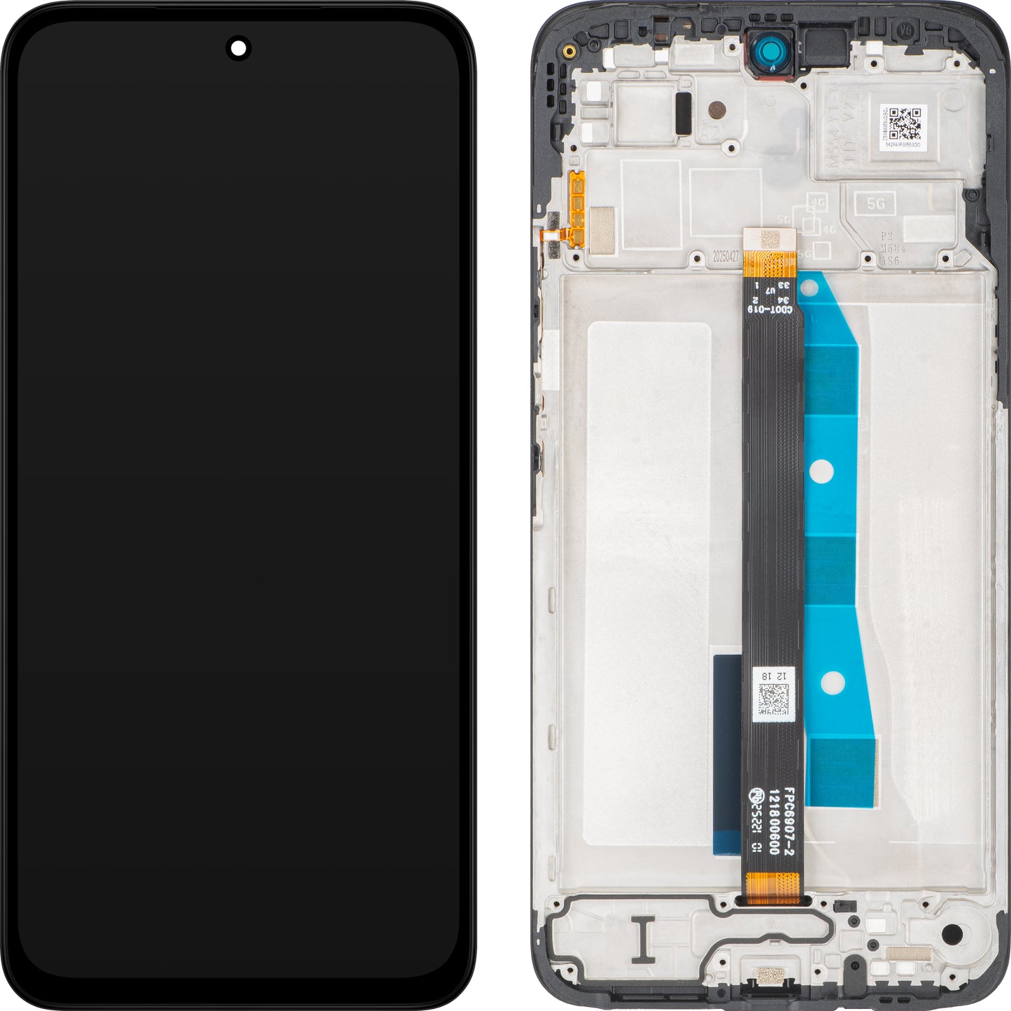 Xiaomi Poco M7 4G / Redmi 15 4G -näyttö kosketusnäytöllä, kehyksellä, Euroopan versio, musta, Service Pack 560001O19AP00