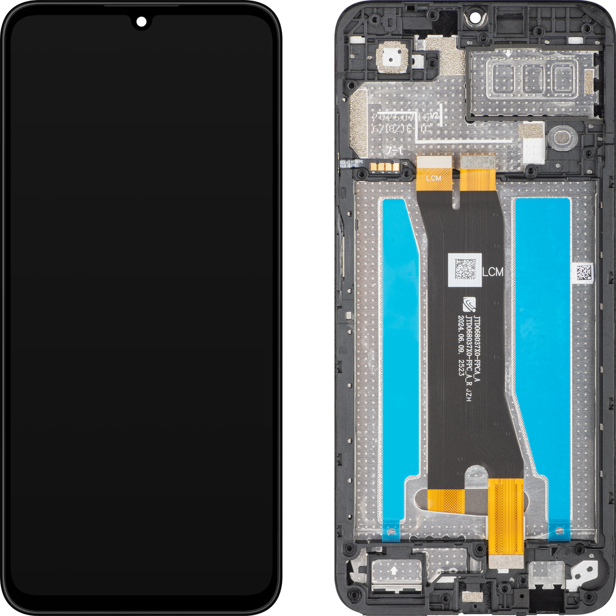 ZTE Blade A55 -näyttö kosketusnäytöllä, kehyksellä, musta, Service Pack 80800519965