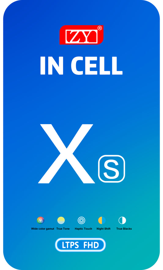 ZY Kosketusnäyttö Apple iPhone XS:ään, kehyksellä, kennon sisäinen LCD-versio, musta