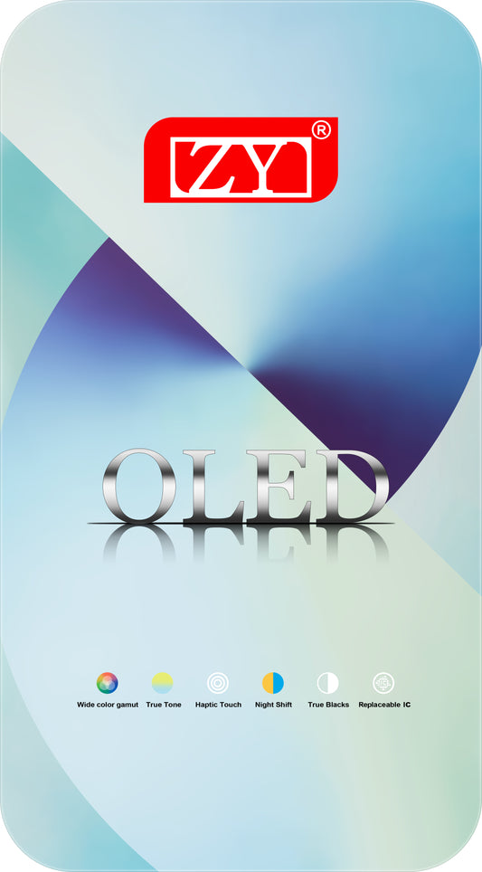 Kosketusnäyttö ZY Apple iPhone 13 Pro:lle, kehyksellä, OLED IC siirrettävä versio, musta