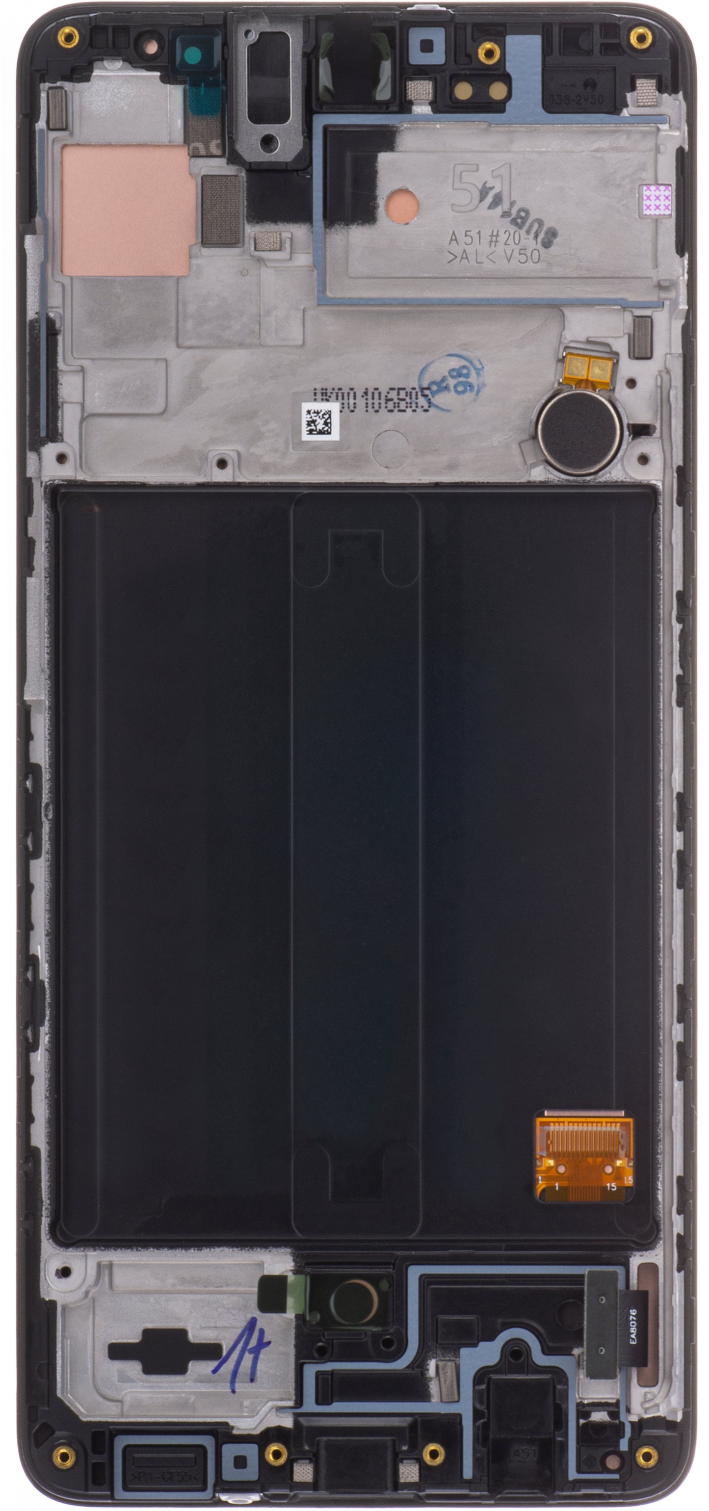 Kosketusnäytön näyttö Samsung Galaxy A51 A515, kehyksellä, musta, Service Pack GH82-2161669A