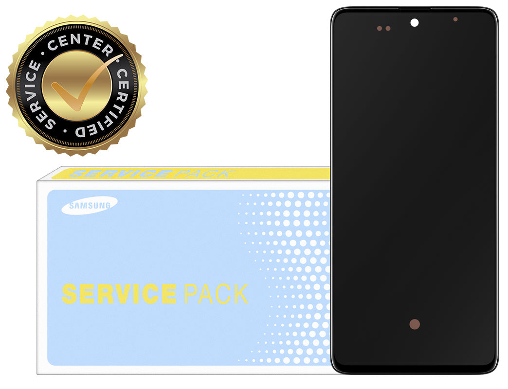 Kosketusnäytön näyttö Samsung Galaxy A51 A515, kehyksellä, musta, Service Pack GH82-2161669A