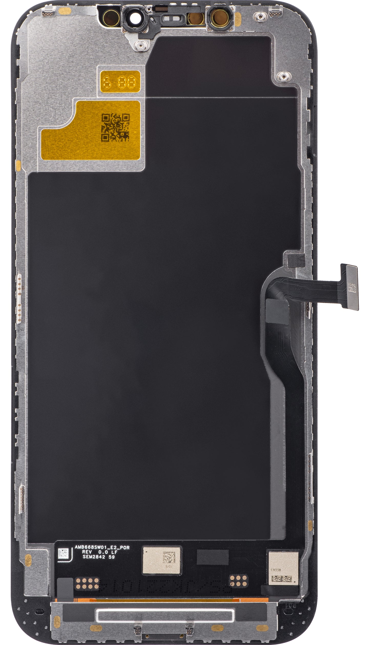 JK Kosketusnäyttö Apple iPhone 12 Pro Max -puhelimelle, kehyksellä, kennon sisäinen LCD-versio, musta