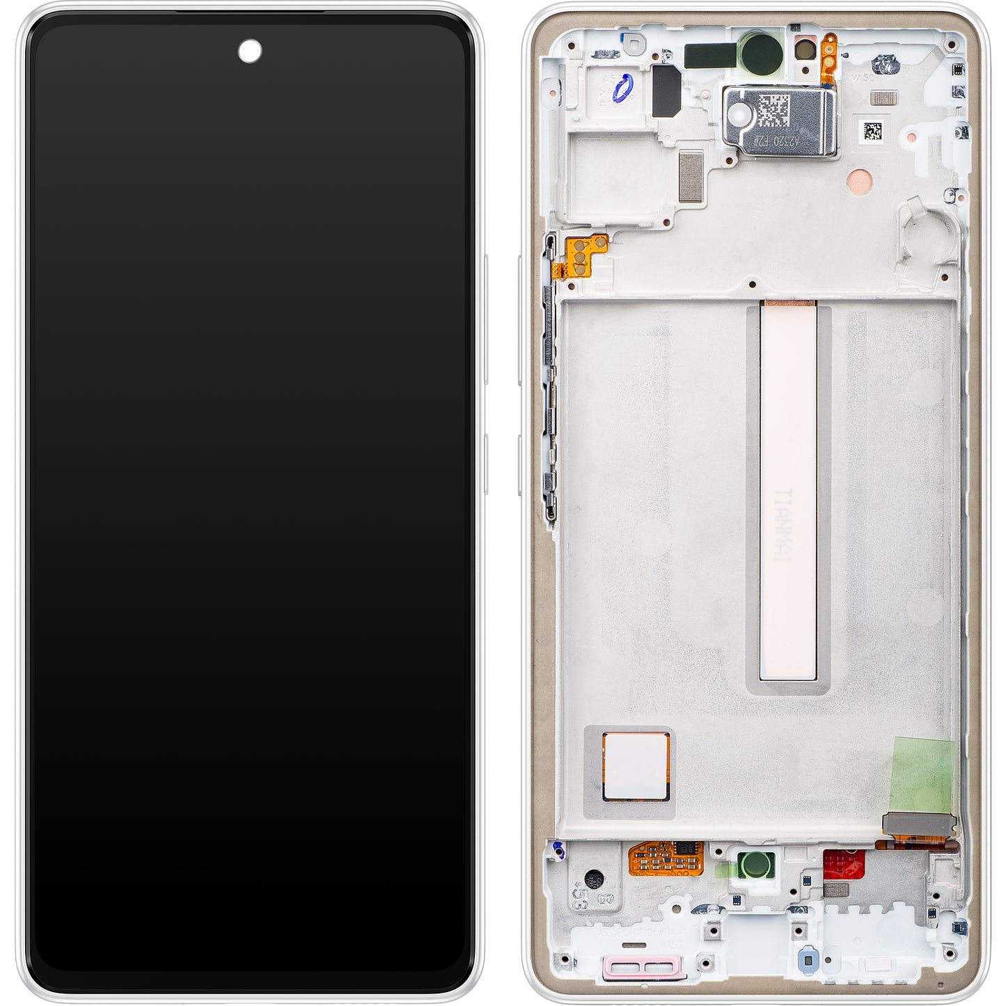 Kosketusnäyttö Samsung Galaxy A53 5G A536, kehyksellä, valkoinen, huoltopaketti GH82-28024B