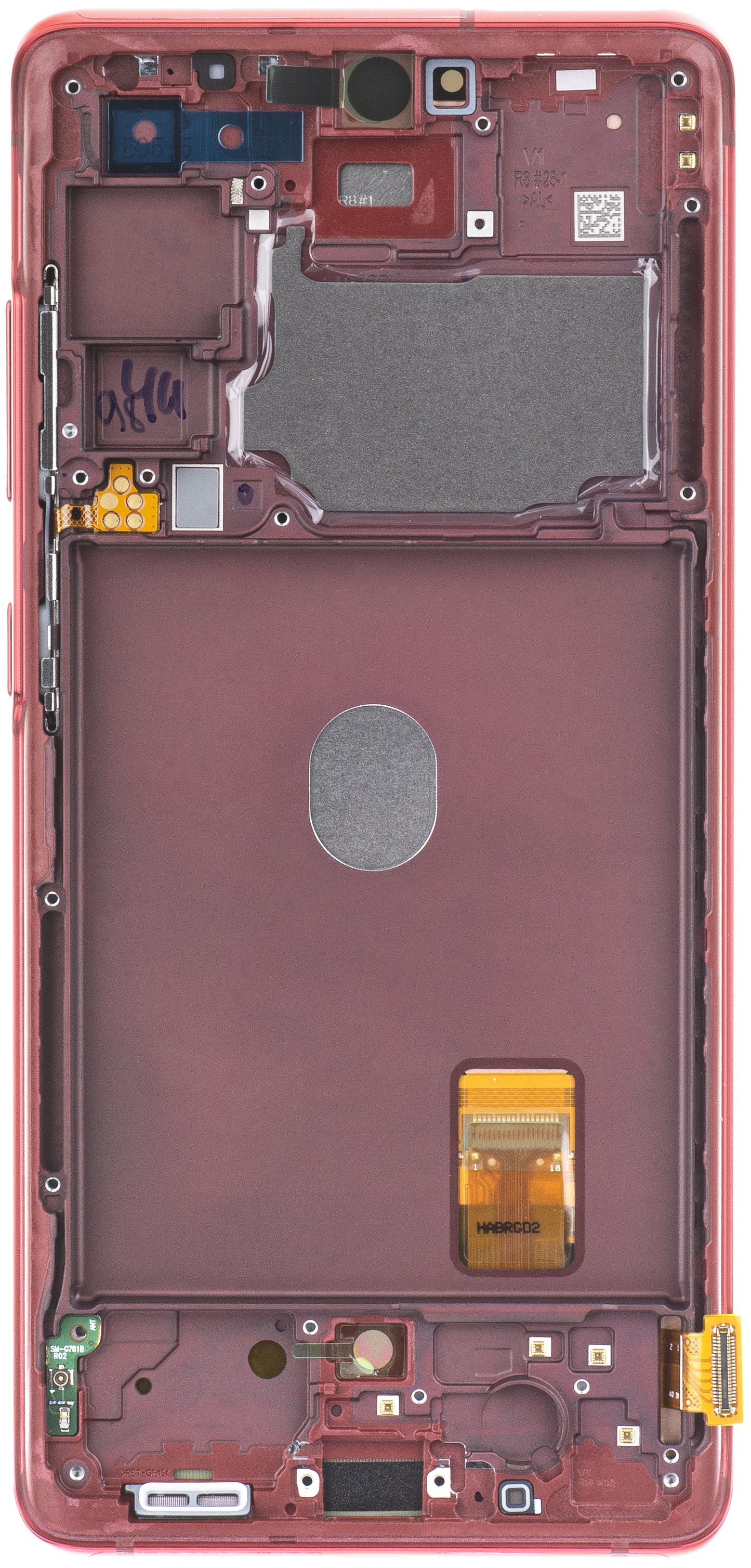 Kosketusnäyttö Samsung Galaxy S20 FE 5G G781, kehyksellä, punainen, huoltopaketti GH82-24214E