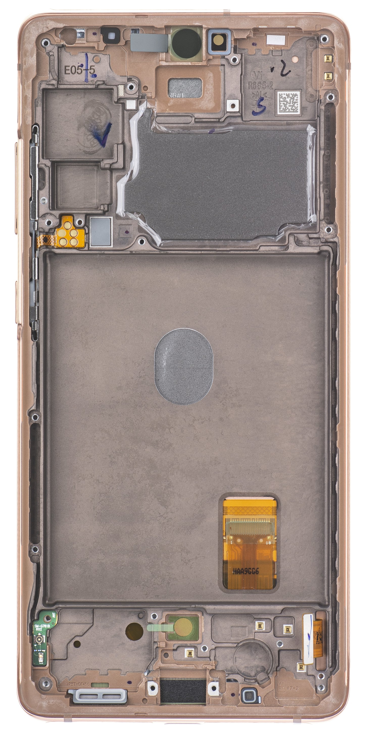 Samsung Galaxy Galaxy S20 FE 5G G781 Kosketusnäyttö ja kehys, oranssi, huoltopaketti GH82-24215F