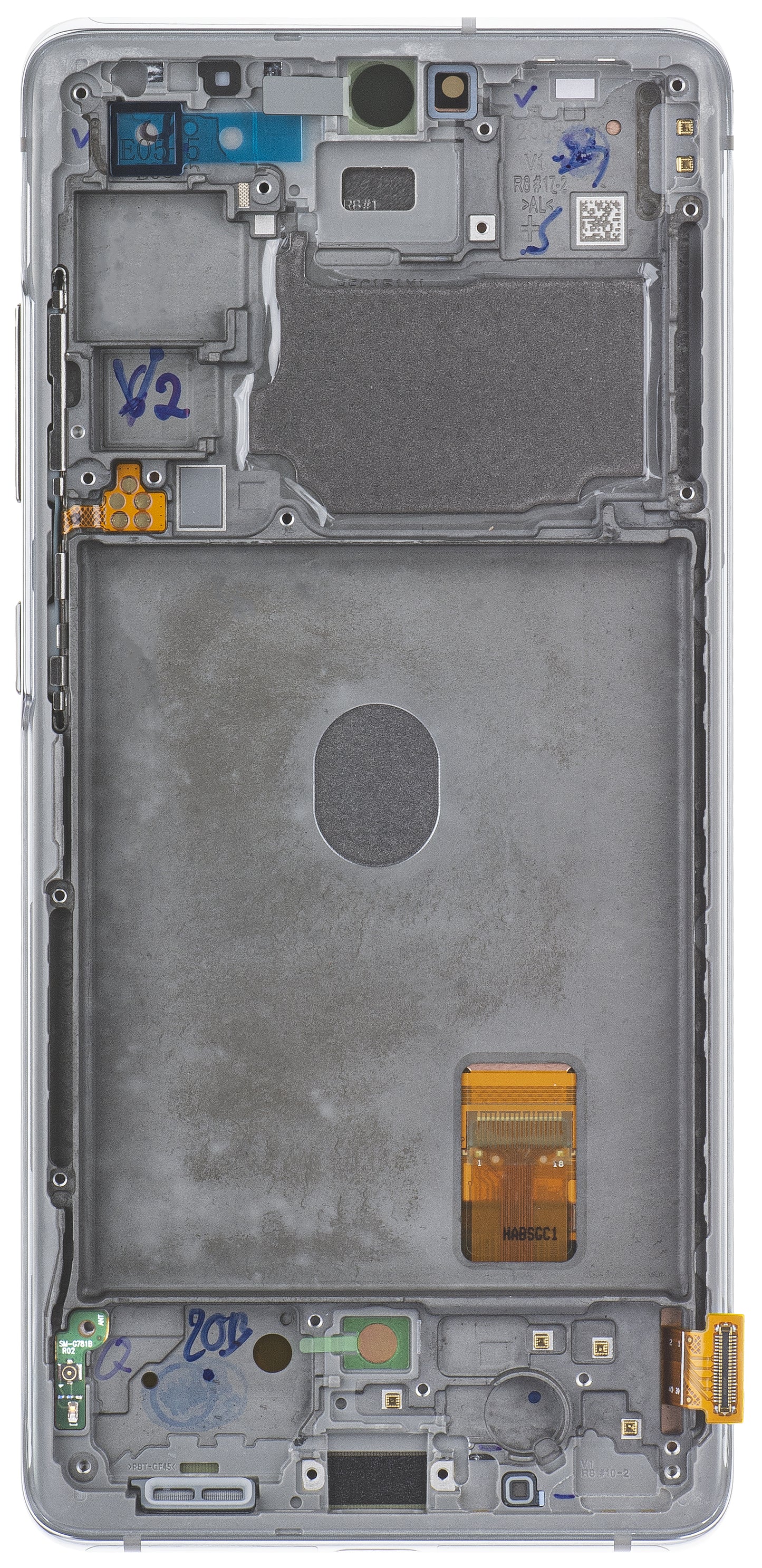 Kosketusnäyttö Samsung Galaxy S20 FE 5G G781, kehyksellä, valkoinen, huoltopaketti GH82-24214B