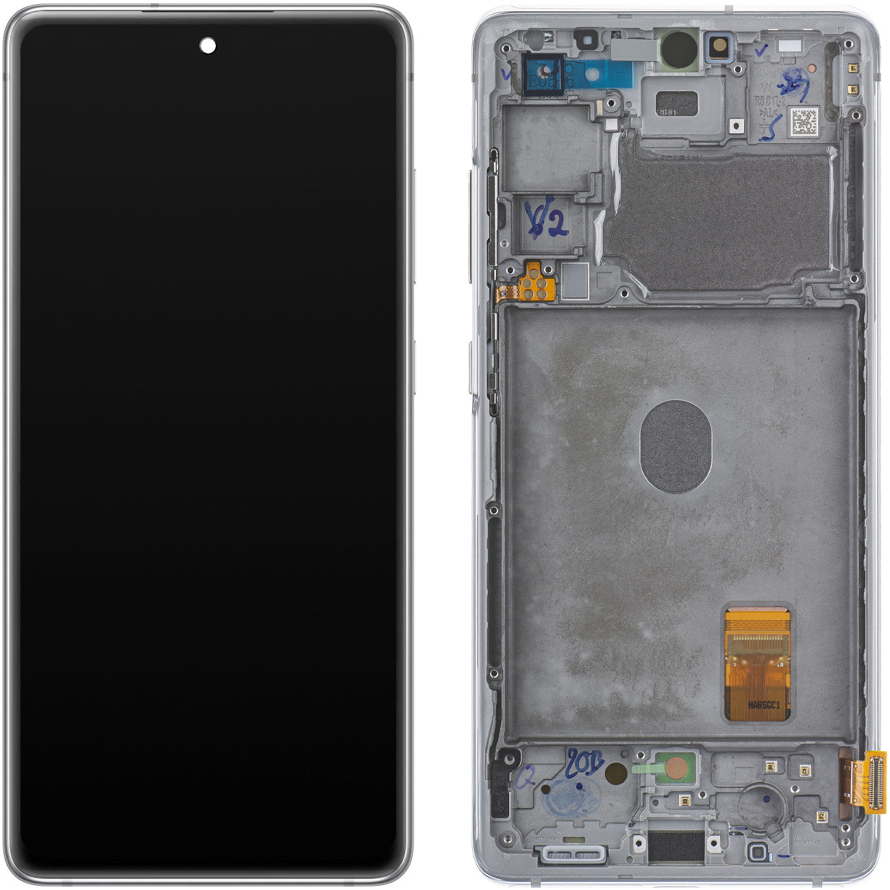 Kosketusnäyttö Samsung Galaxy S20 FE G780, kehyksellä, valkoinen, huoltopaketti GH82-24220B