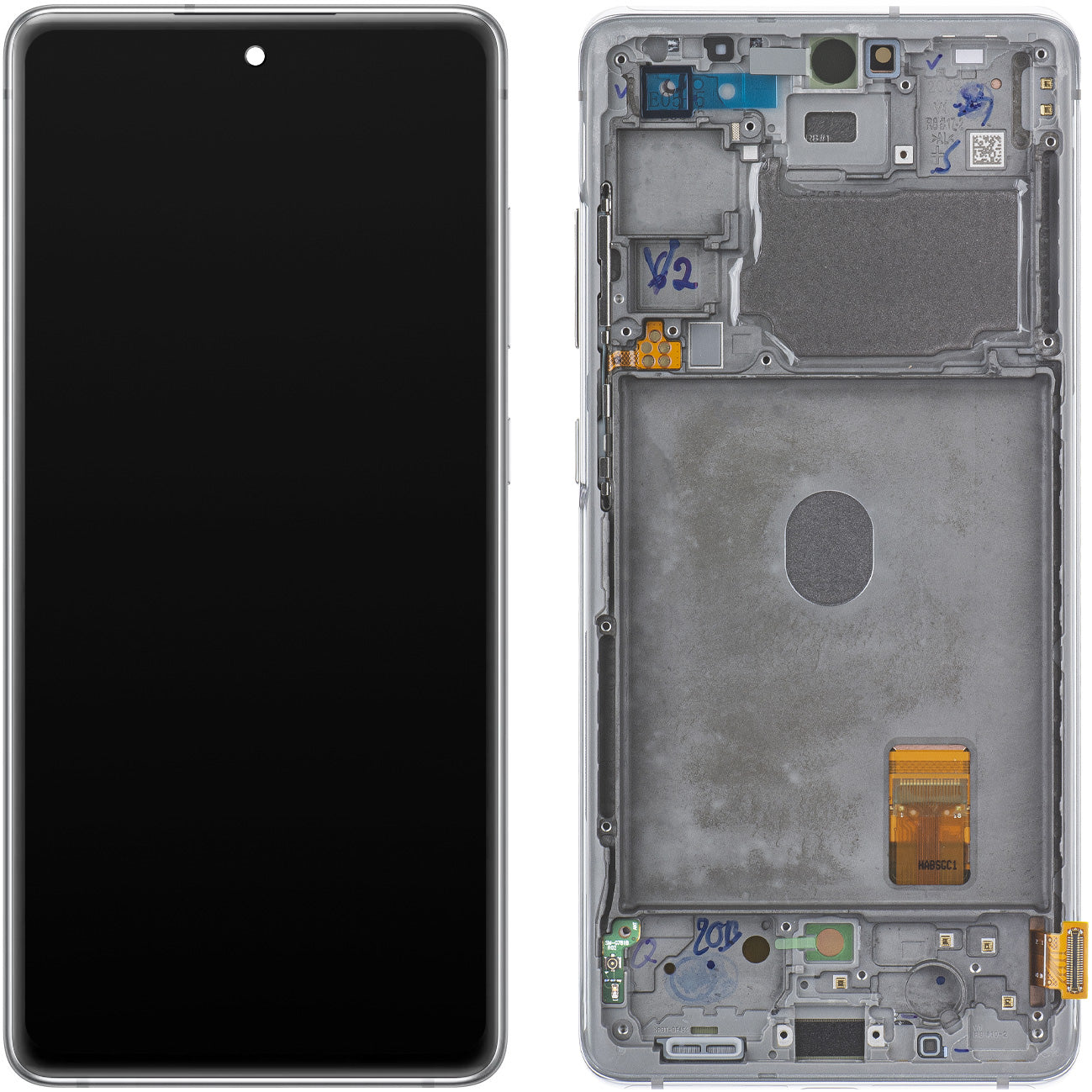 Kosketusnäyttö Samsung Galaxy S20 FE 5G G781, kehyksellä, valkoinen, huoltopaketti GH82-24214B