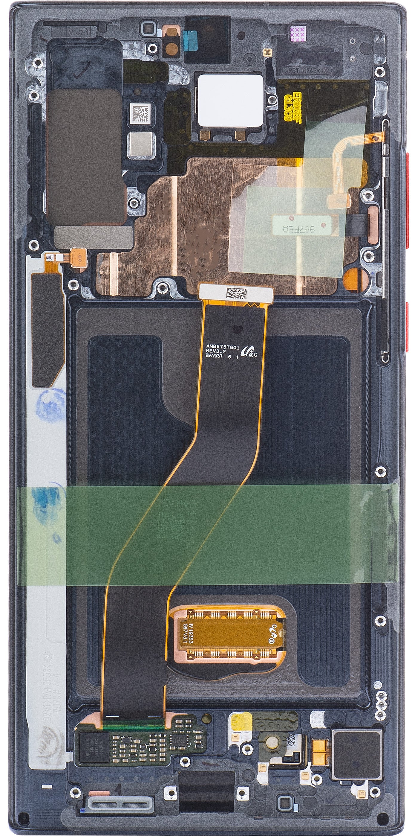 Kosketusnäyttö Samsung Galaxy Note 10+ 5G N976 / Note 10+ N975, kehyksellä, musta (Aura Black Star Wars), huoltopaketti GH82-21620A