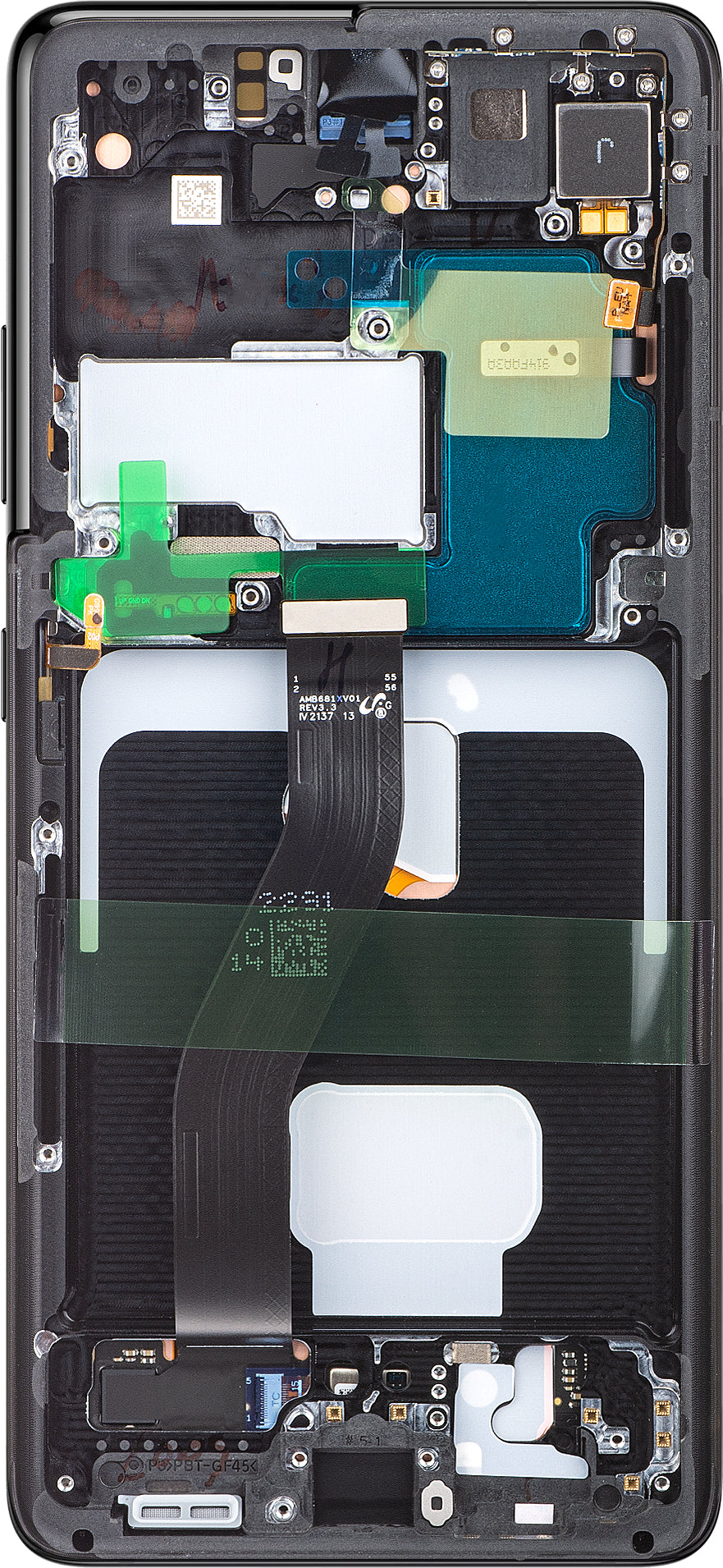 Kosketusnäyttö Samsung Galaxy S21 Ultra 5G G998, kehyksellä, musta, huoltopakkaus GH82-26035A