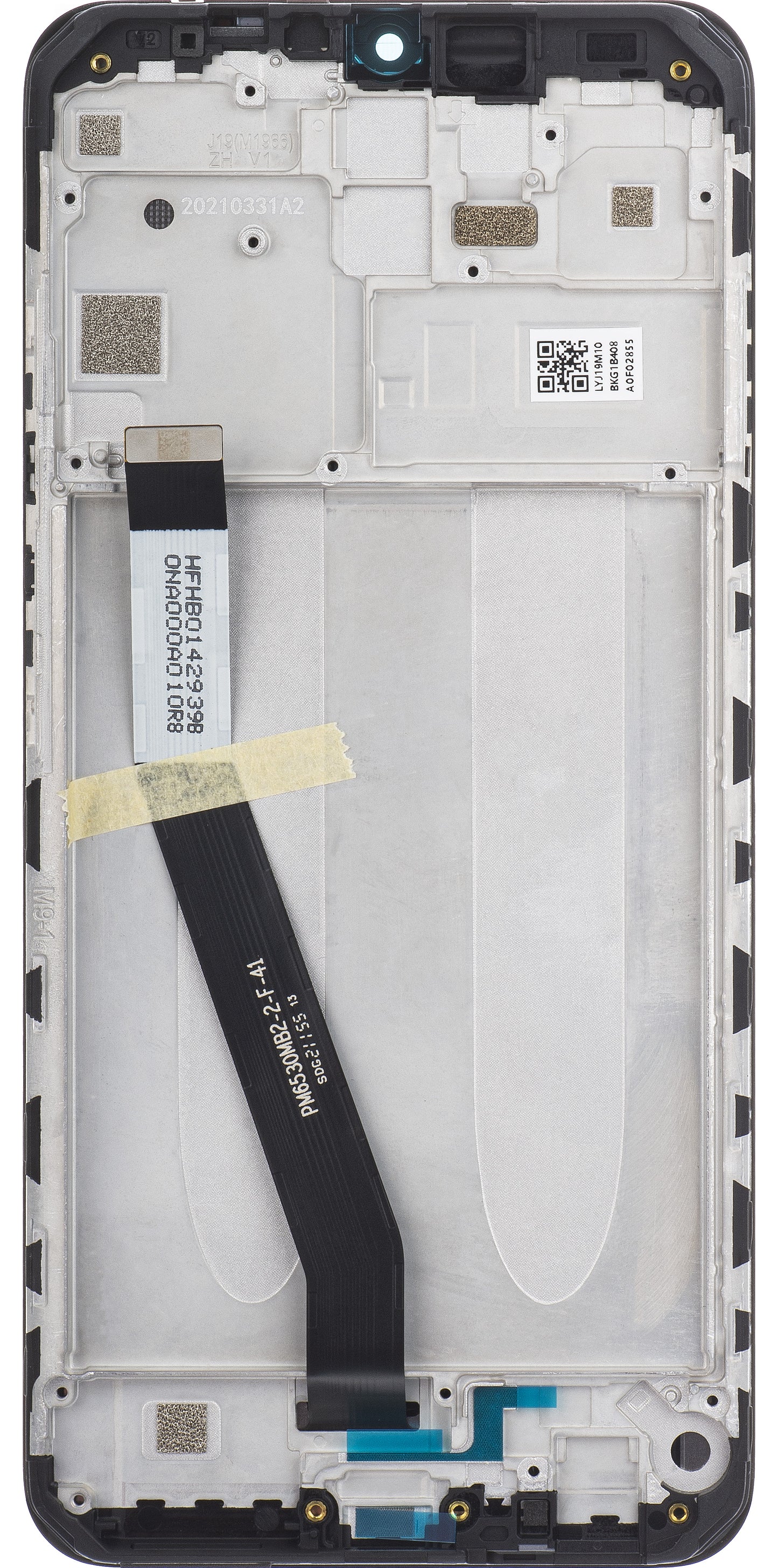 Näyttö kosketusnäytöllä Xiaomi Redmi 9, kehyksellä, Musta, Service Pack 5600050J1900