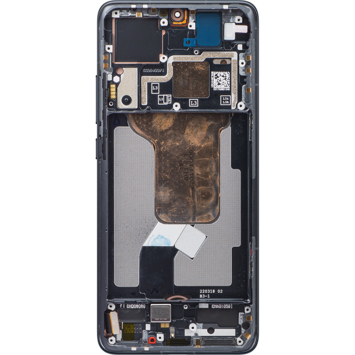 Display with Touchscreen Xiaomi 12S / 12X / 12, with Frame, Grey, Service Pack 5600030L3A00