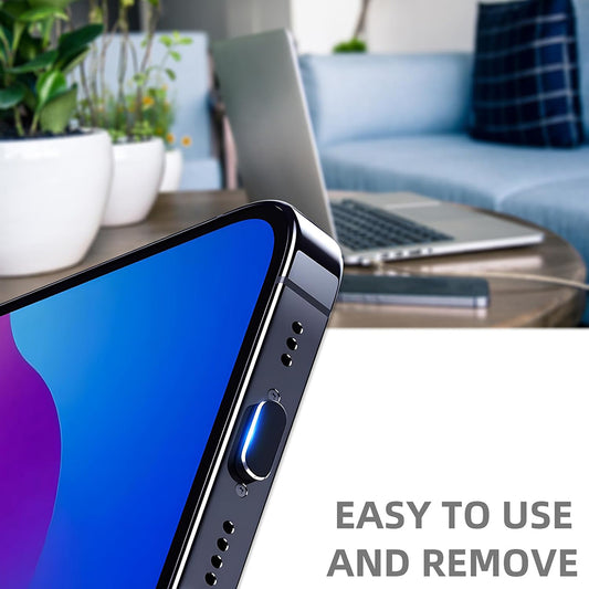 Techsuit AD1 puhdistussuojatulppa puhelinporttiin, USB-C, 4 kappaleen setti, musta