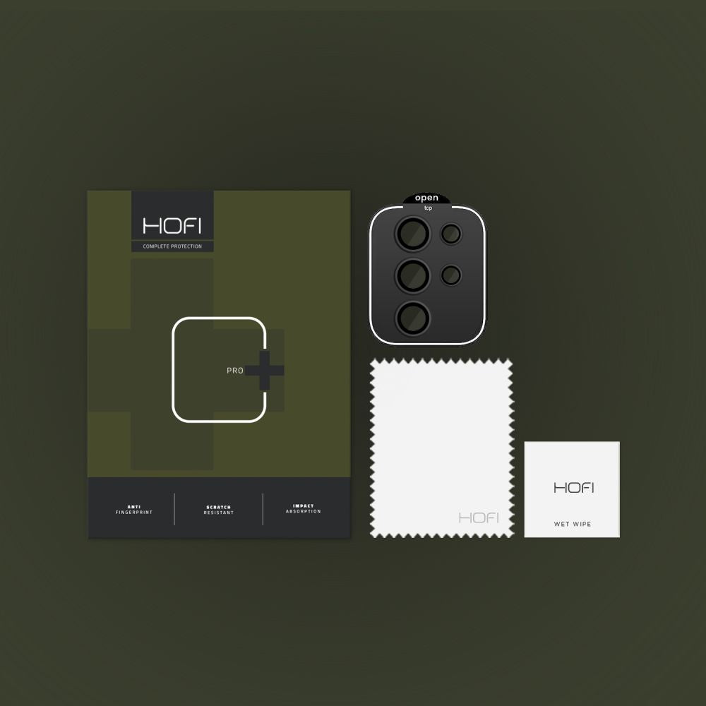 Suojakalvo HOFI CamRing PRO+ Samsung Galaxy S24 Ultra S928:n takakameralle, Panssarilasi, Musta