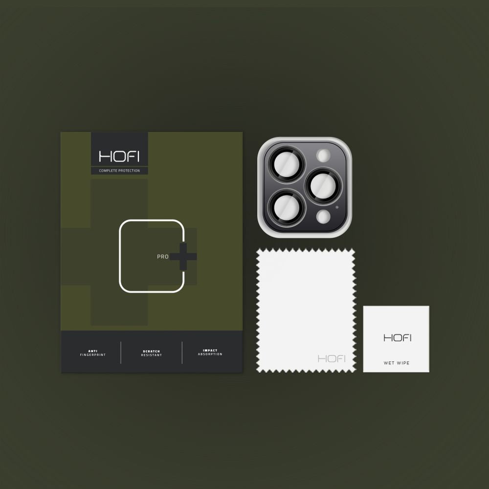 Suojakalvo HOFI CamRing PRO+ Apple iPhone 16 Pro Max / 16 Pro -takakameralle, Panssarilasi, Musta