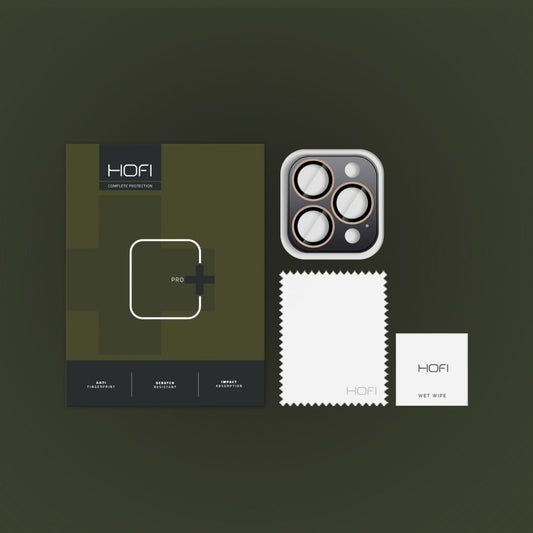 Suojakalvo takakameran takakuori HOFI CamRing PRO+ Apple iPhone 16 Pro Max / 16 Pro -puhelimelle, lasisuojattu, kultainen
