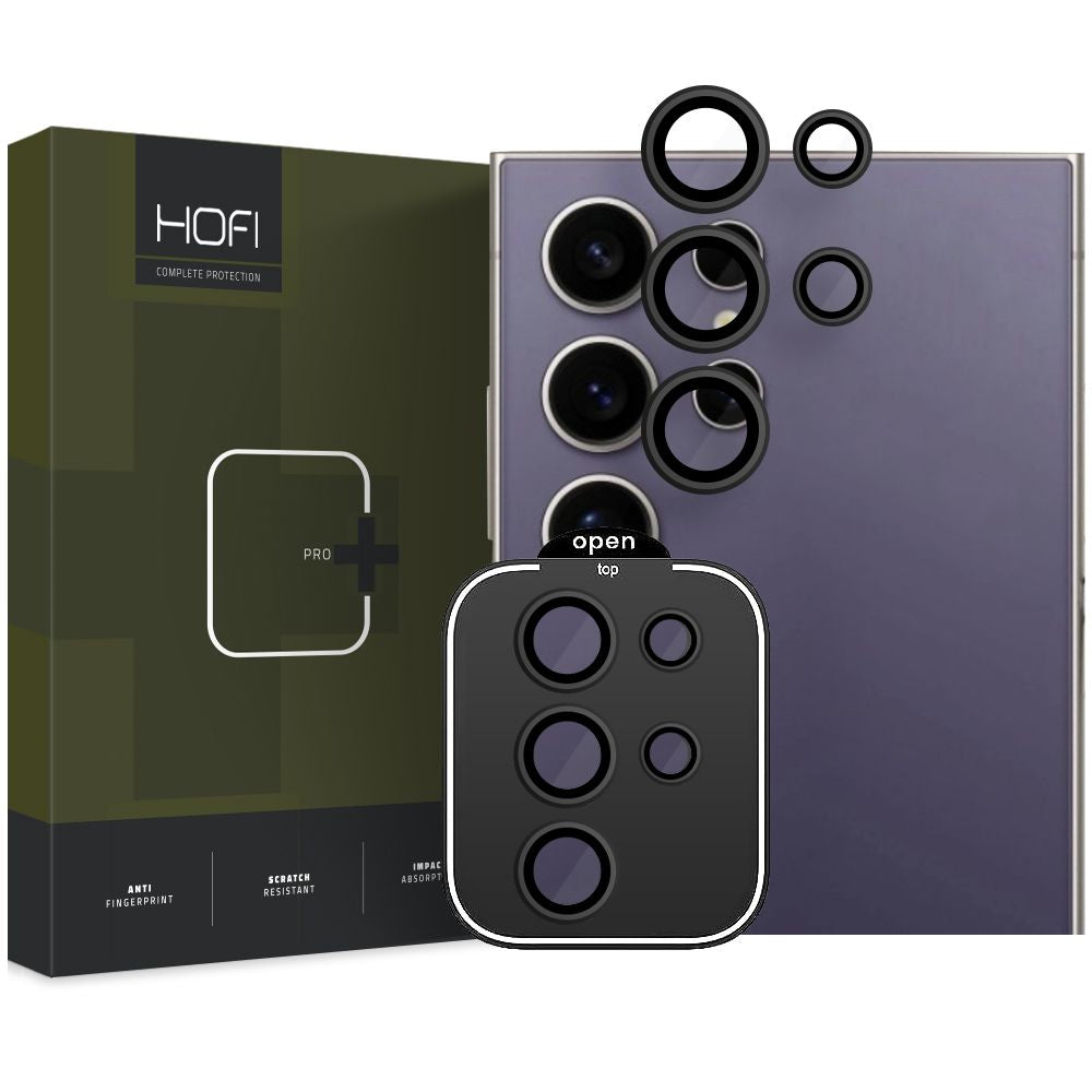 Suojakalvo HOFI CamRing PRO+ Samsung Galaxy S24 Ultra S928:n takakameralle, Panssarilasi, Musta