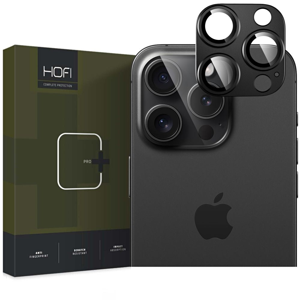 Suojakalvo HOFI Fullcam Apple iPhone 16 Pro Max / 16 Pro -takakameralle, Panssarilasi, Musta