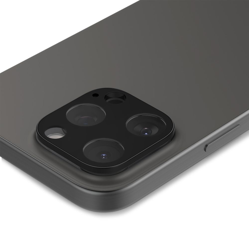 Spigen GlastR Optik -takakameran suojakalvo Apple iPhone 16 Pro Maxille, Panssarilasi, 2 kappaleen setti, Musta AGL05273