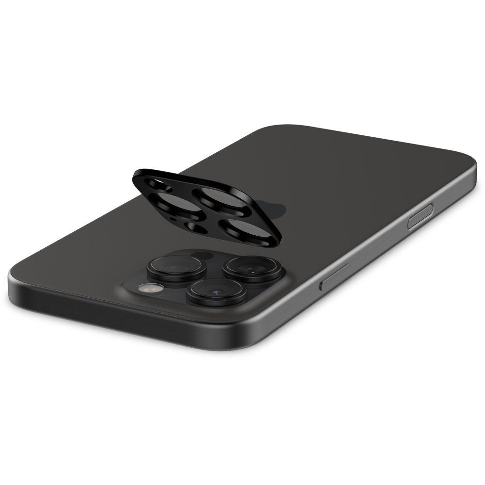 Spigen GlastR Optik -takakameran suojakalvo Apple iPhone 16 Pro Maxille, Panssarilasi, 2 kappaleen setti, Musta AGL05273
