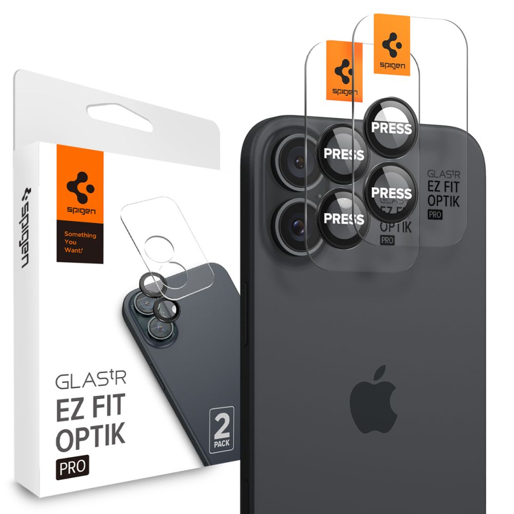 Spigen EZ FIT takakameran suojakalvo Apple iPhone 16 Plus / 16, lasisuojattu, 2 kpl, musta AGL07921 AGL07921 AGL07921
