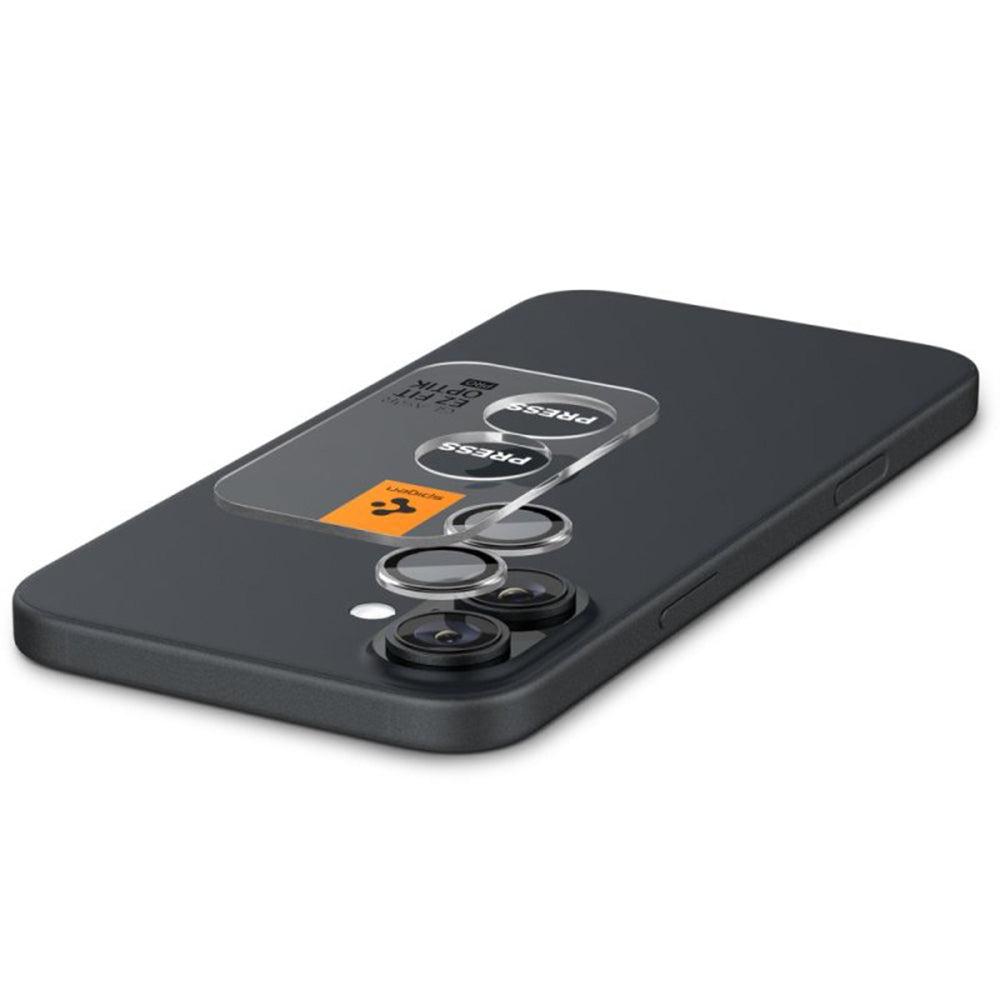 Spigen EZ FIT takakameran suojakalvo Apple iPhone 16 Plus / 16, lasisuojattu, 2 kpl, läpinäkyvä AGL07921