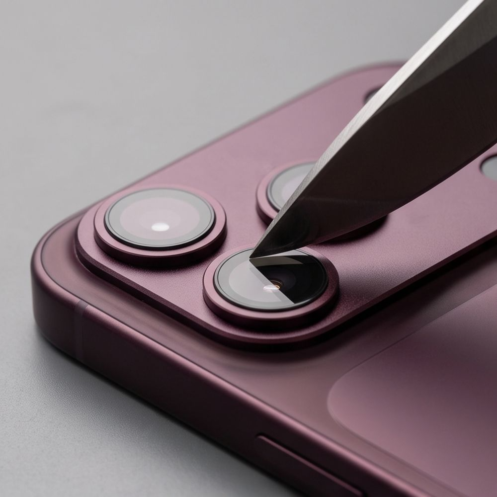 Takakameran suojakalvo Tech-Protect CamFull Fit+ Apple iPhone 18 Pro Maxille, Karkaistu lasi, Viininpunainen