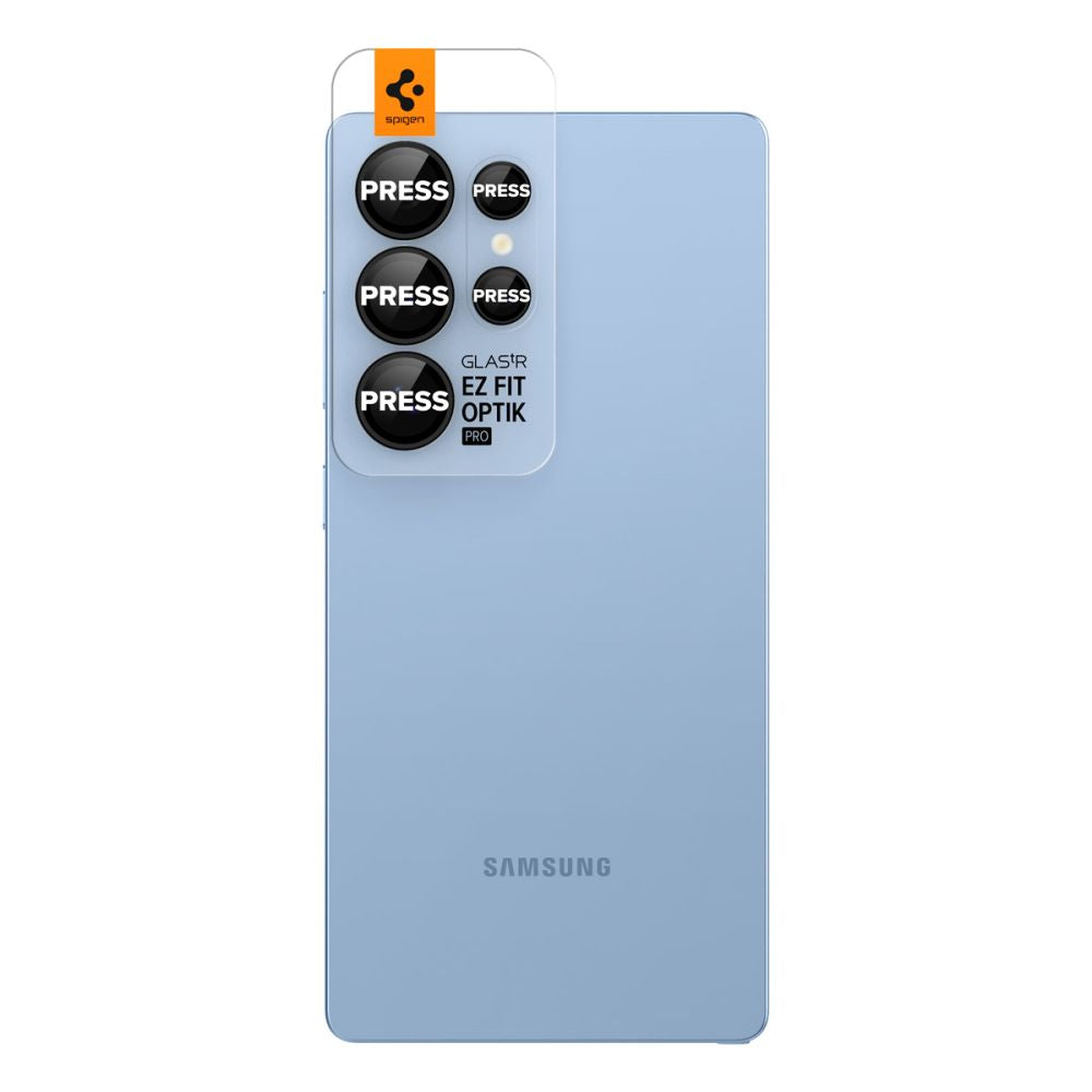 Spigen GlastR EZ FIT Optik Pro HD takakameran suojakalvo Samsung Galaxy S25 Ultra S938:lle, karkaistu lasi, 2 kappaleen setti, musta
