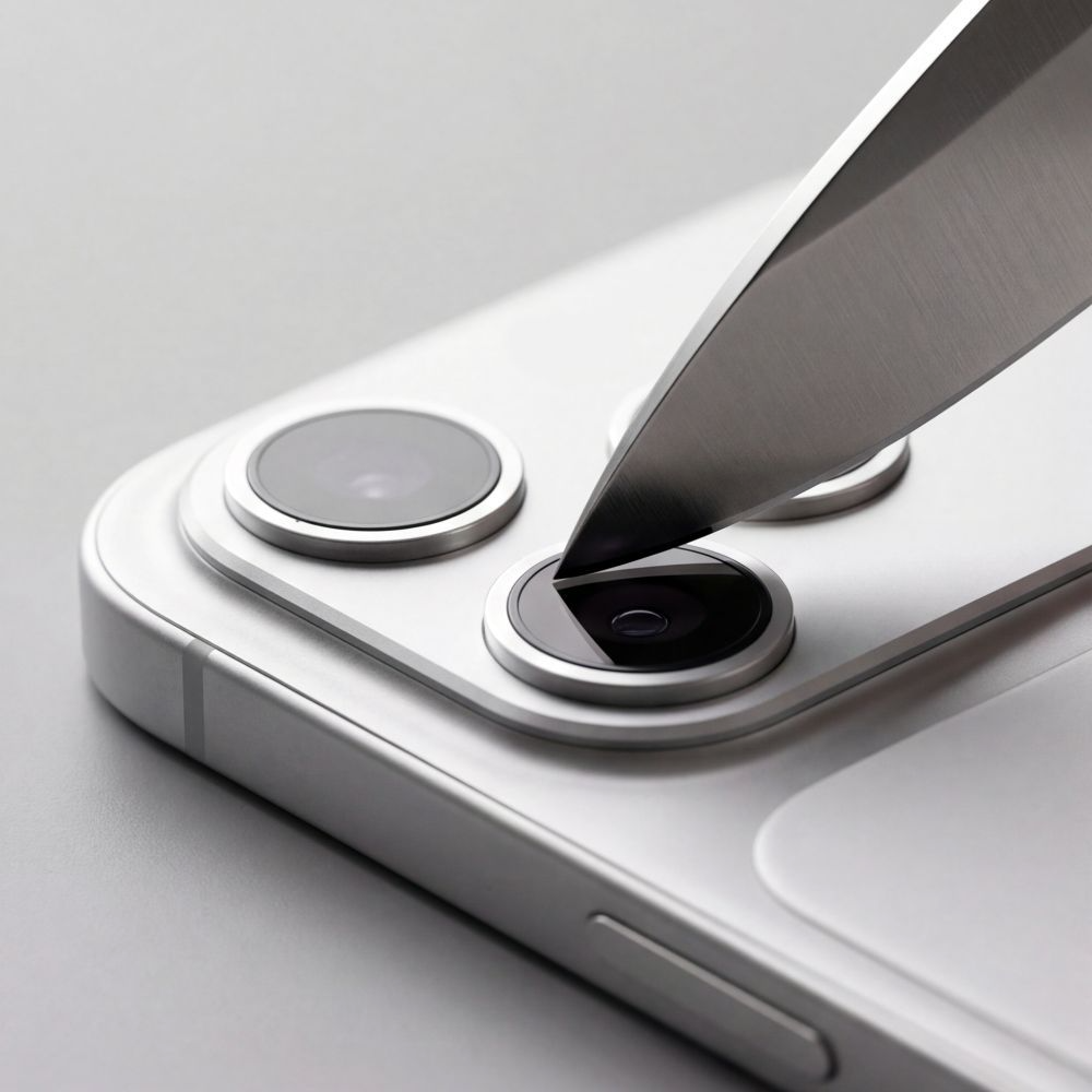 Takakameran suojakalvo Tech-Protect CamFull Fit+ Apple iPhone 18 Prolle, karkaistu lasi, hopea