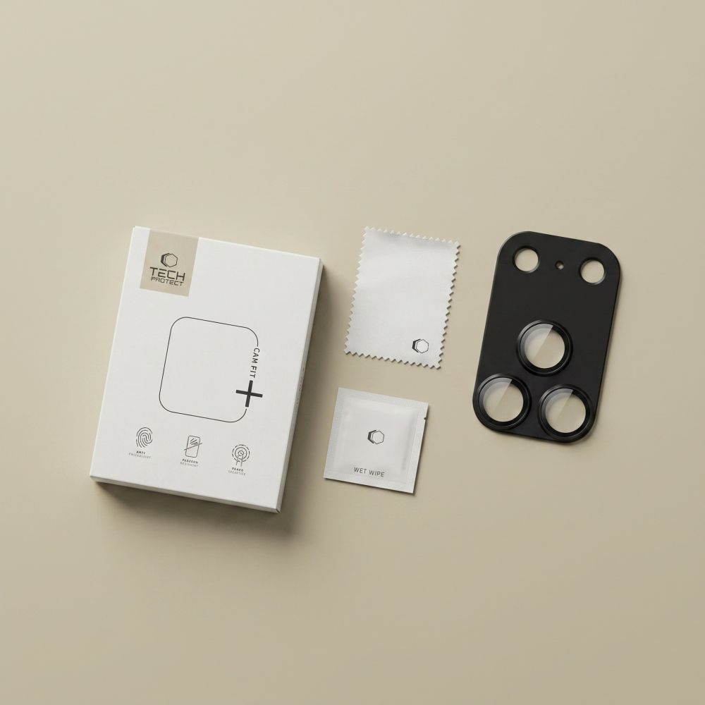 Takakameran suojakalvo Tech-Protect CamFull Fit+ Apple iPhone 18 Pro Maxille, Karkaistu lasi, Musta