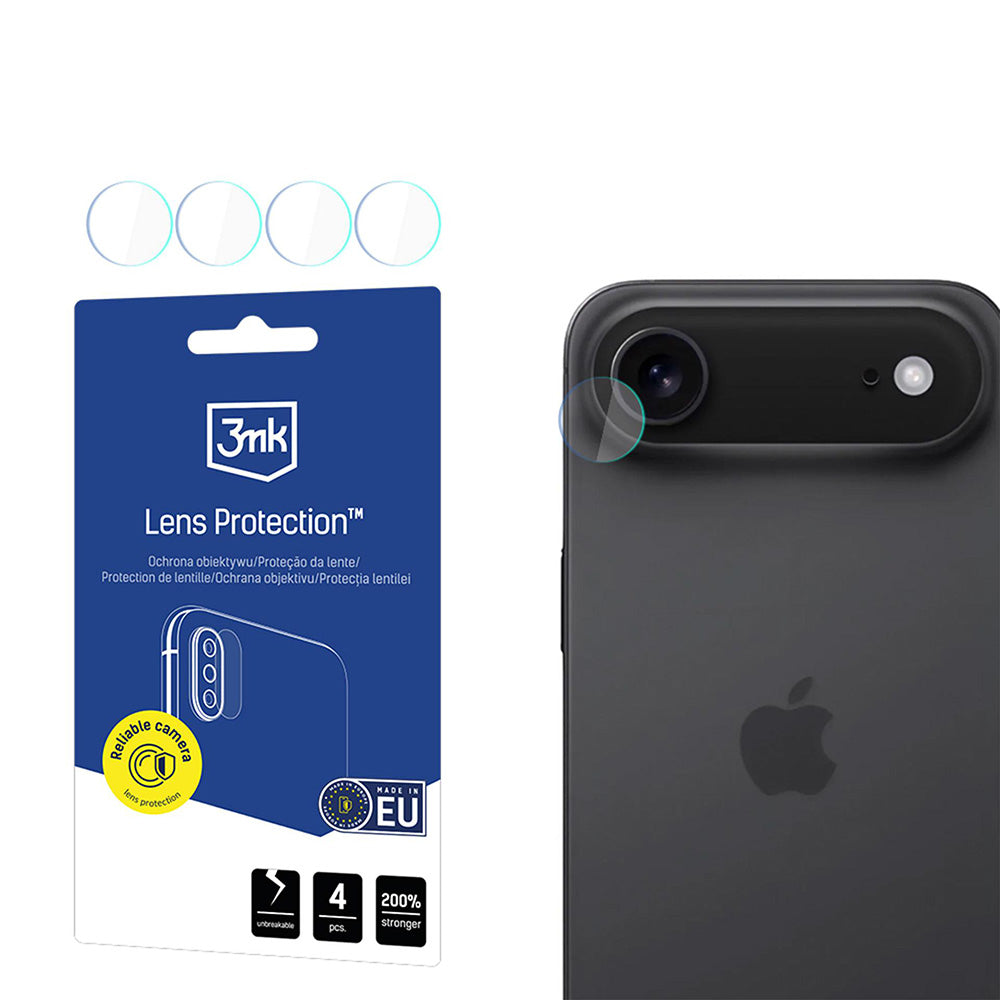 Suojakalvo Takakamera 3MK Protection Apple iPhone 17 Air, Joustava Lasi, 4 kappaleen setti, Läpinäkyvä