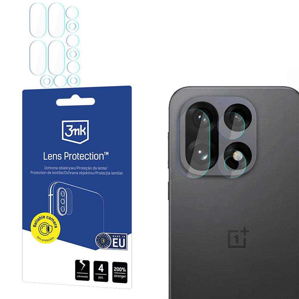 Takakameran suojakalvo 3MK Protection OnePlus 15:lle, Panssarilasi, 4 kappaleen setti, Läpinäkyvä