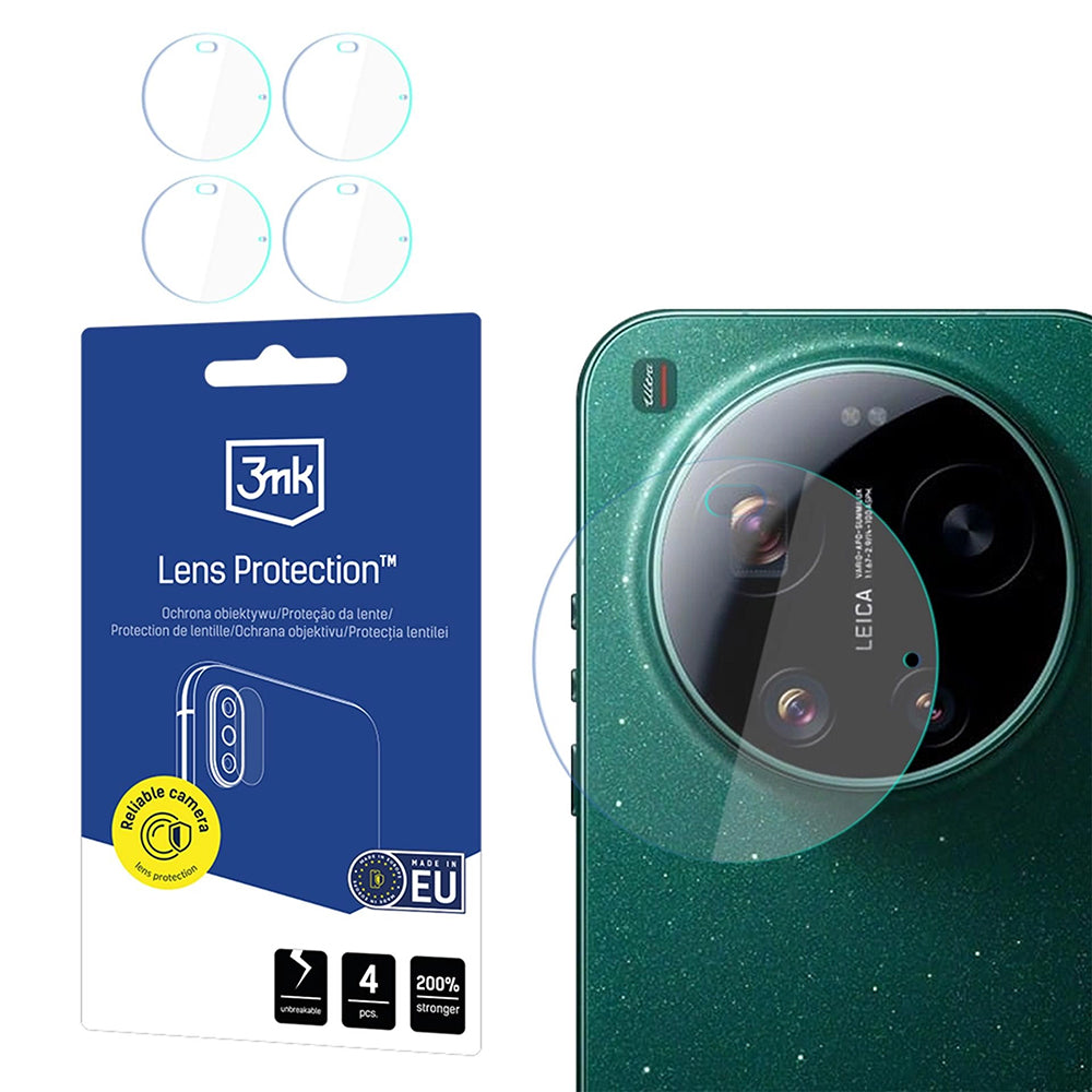 Takakameran suojakalvo 3MK Protection Xiaomi 17 Ultra, Joustava Lasi, 4 kappaleen setti, Läpinäkyvä