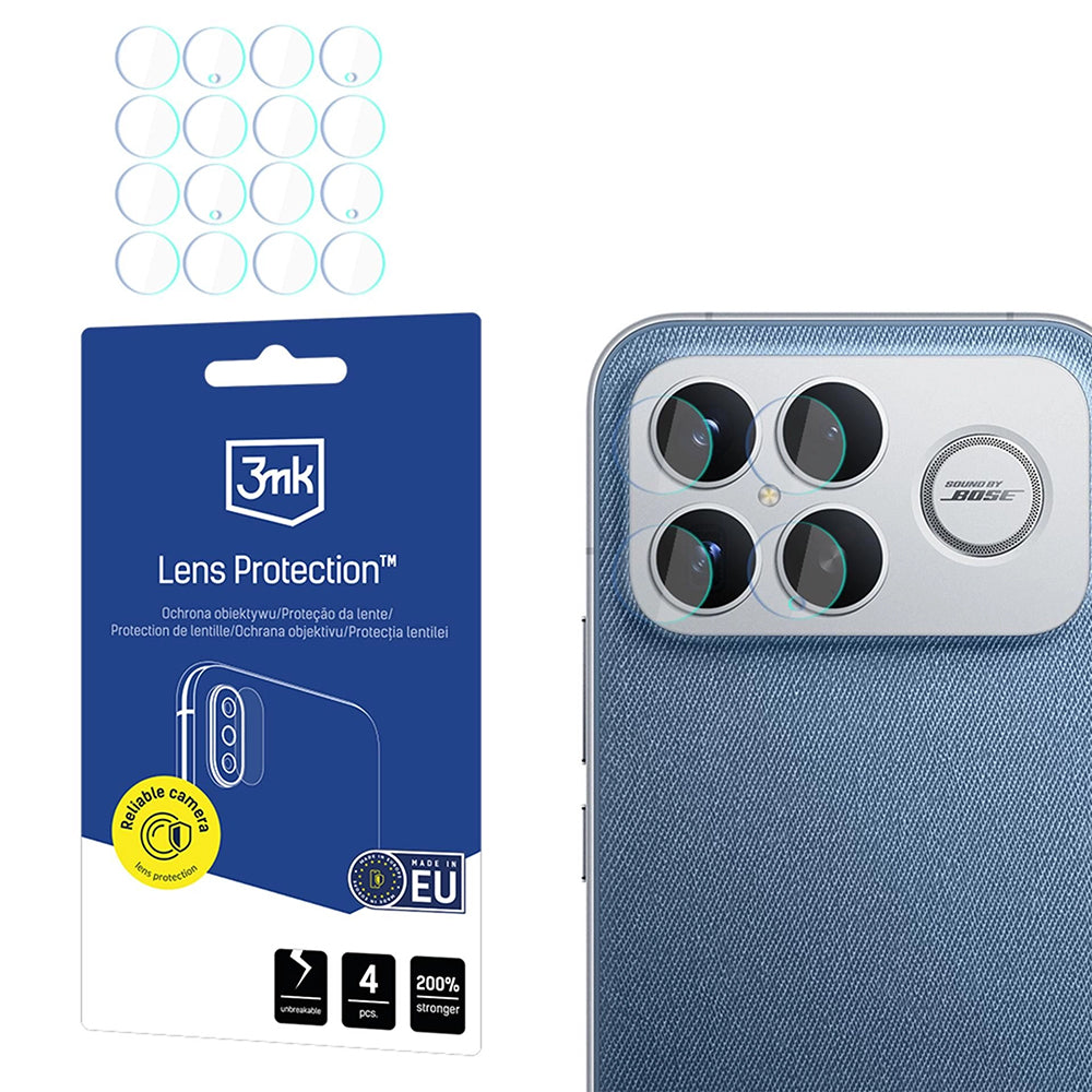 Takakameran suojakalvo 3MK Protection Xiaomi Poco F8 Ultra, Panssarilasi, 4 kappaleen setti, Läpinäkyvä