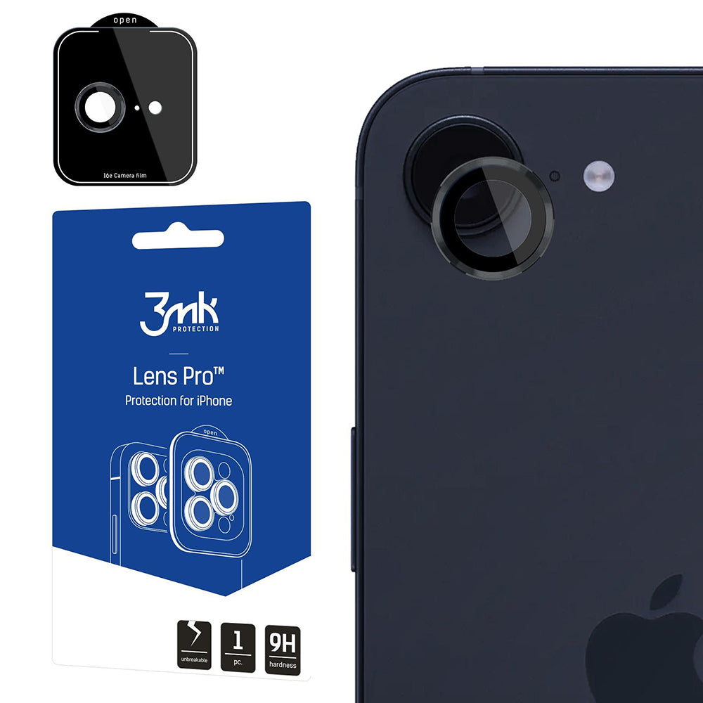 3MK Protection Pro takakameran suojakalvo Apple iPhone 17e / 16e:lle, karkaistu lasi, läpinäkyvä