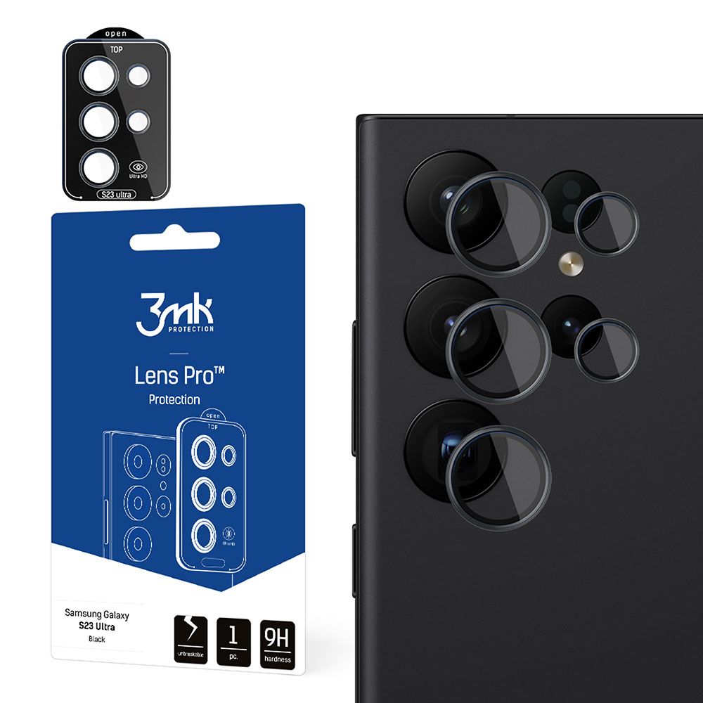 Takakameran suojakalvo 3MK Protection Pro Samsung Galaxy S24 Ultra S928:lle, Karkaistu lasi, Läpinäkyvä