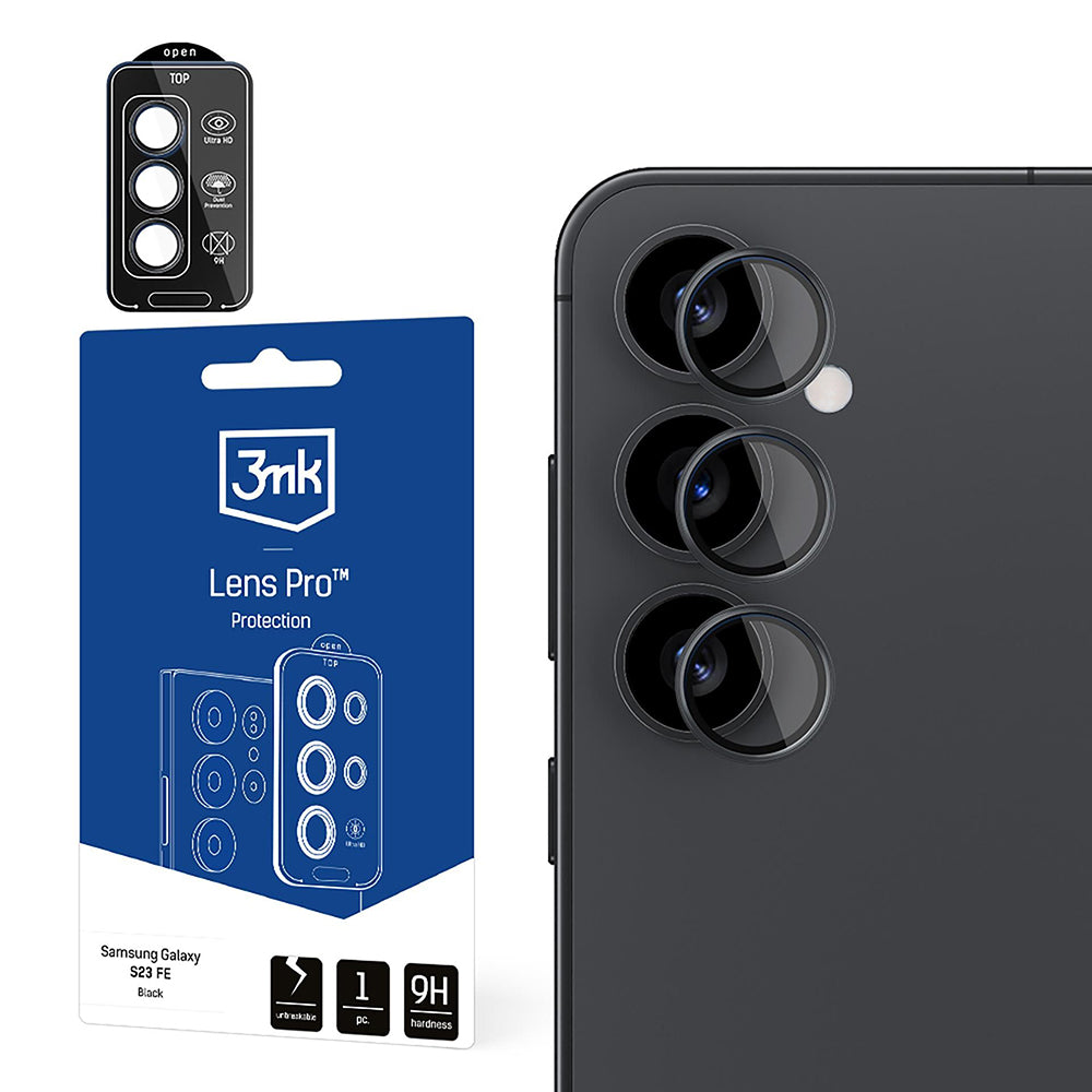 3MK Protection Pro takakameran suojakalvo Samsung Galaxy S25 S931:lle, karkaistu lasi, läpinäkyvä