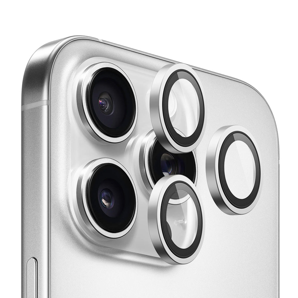Blueo Metal Frame takakameran suojakalvo Apple iPhone 14 Pro Max / 14 Pro -puhelimelle, karkaistu lasi, hopea