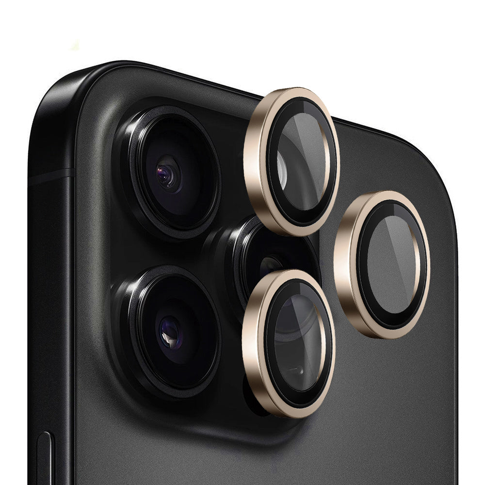 Blueo Metal Frame takakameran suojakalvo Apple iPhone 16 Pro Max / 16 Pro -puhelimille, karkaistu lasi, pronssi