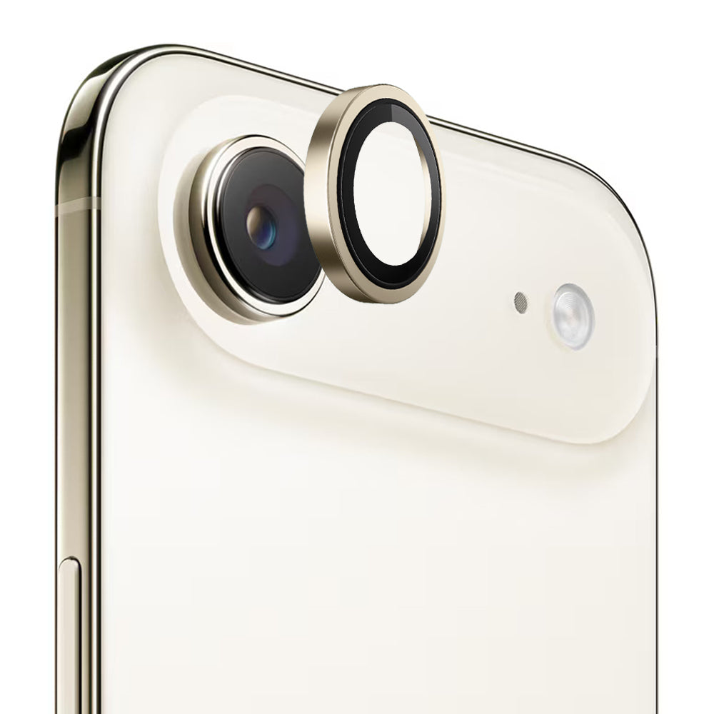 Blueo Metal Frame -takakameran suojakalvo Apple iPhone 17 Airille, karkaistu lasi, kultainen